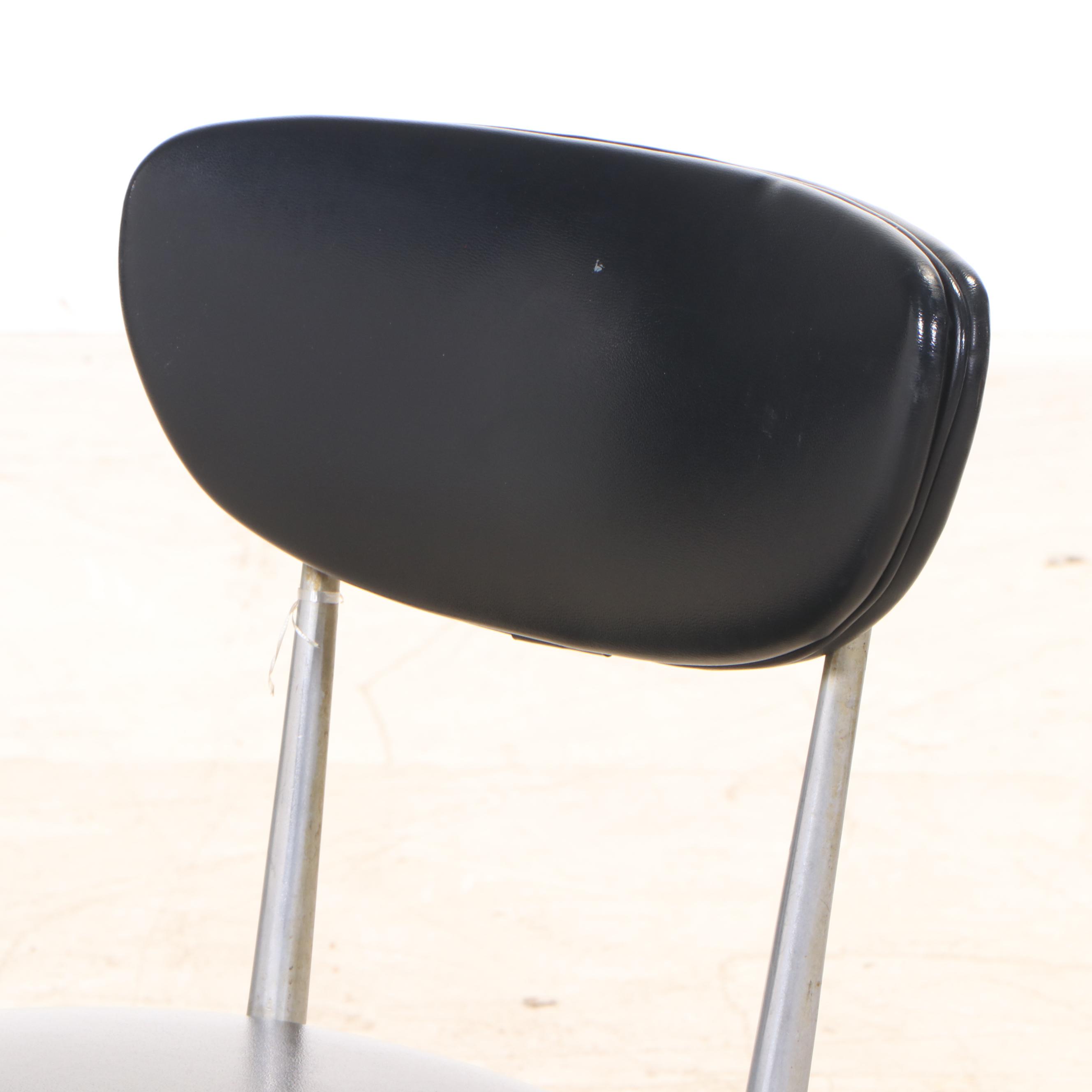 Four Mid Century Modern Shelby Williams "Gazelle" Aluminum and Vinyl Side Chairs