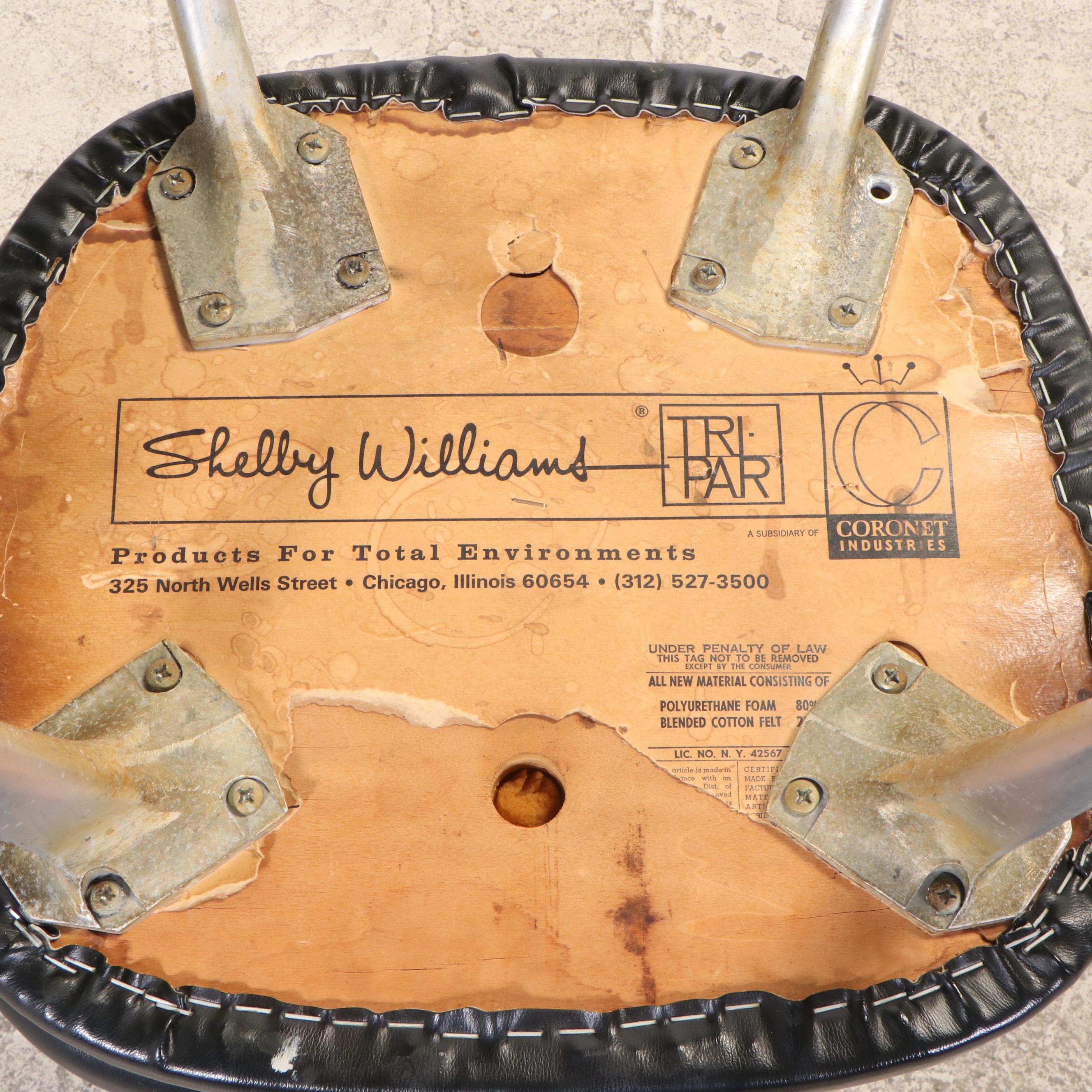 Four Mid Century Modern Shelby Williams "Gazelle" Aluminum and Vinyl Side Chairs