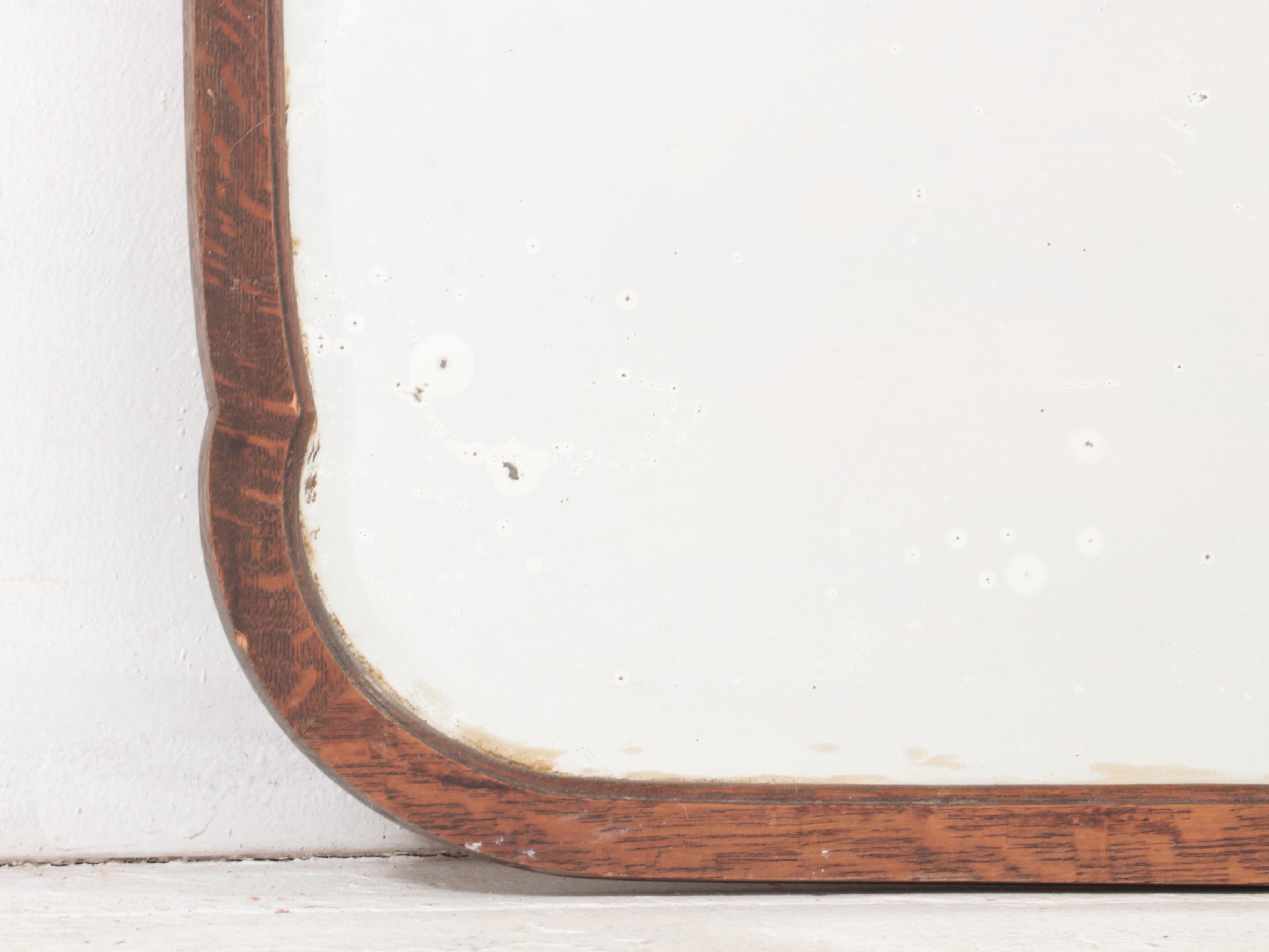 Victorian Quater Sawn Oak Framed Mirror, Early 20th Century