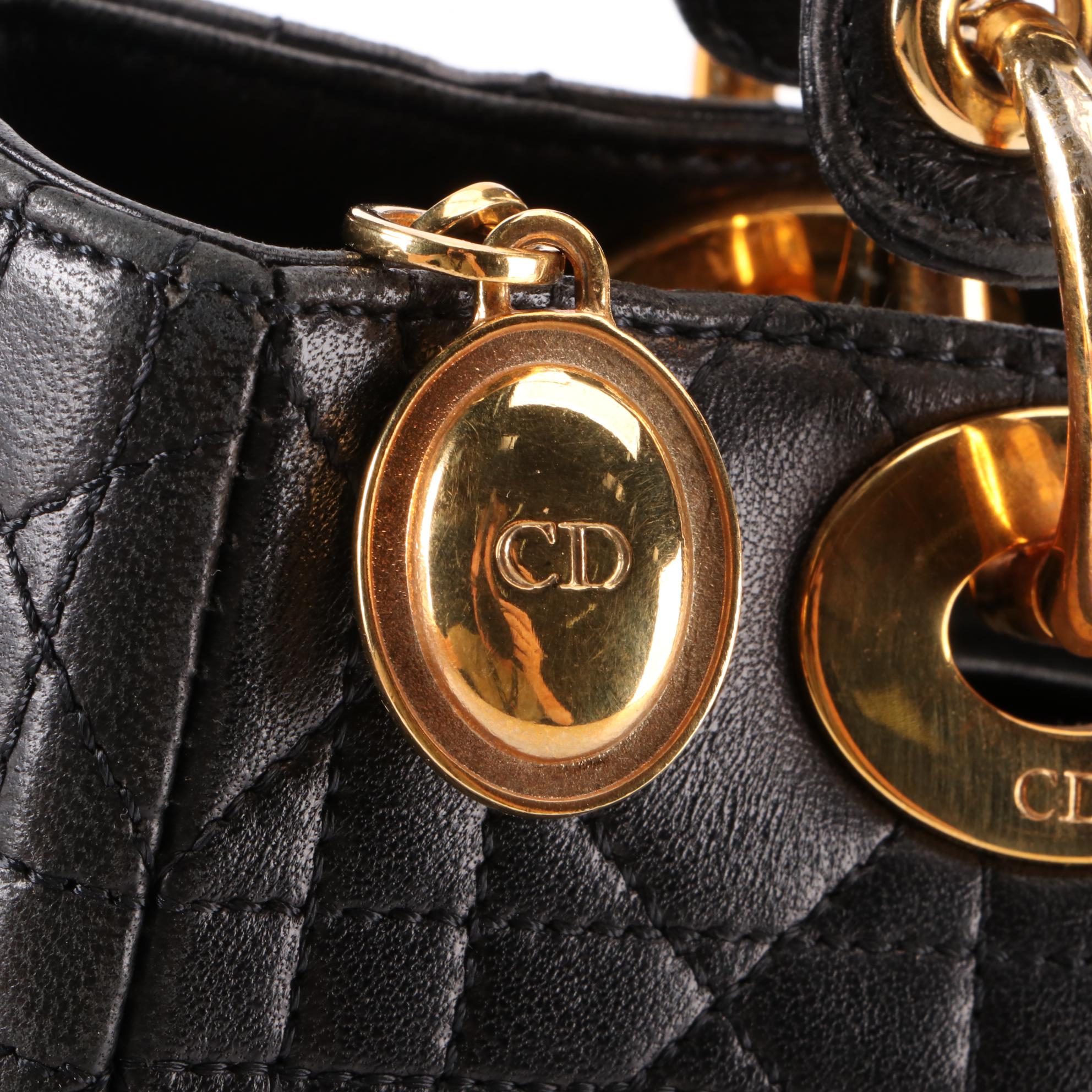 Christian Dior Medium Lady Dior Handbag in Cannage Quilted Lambskin Leather