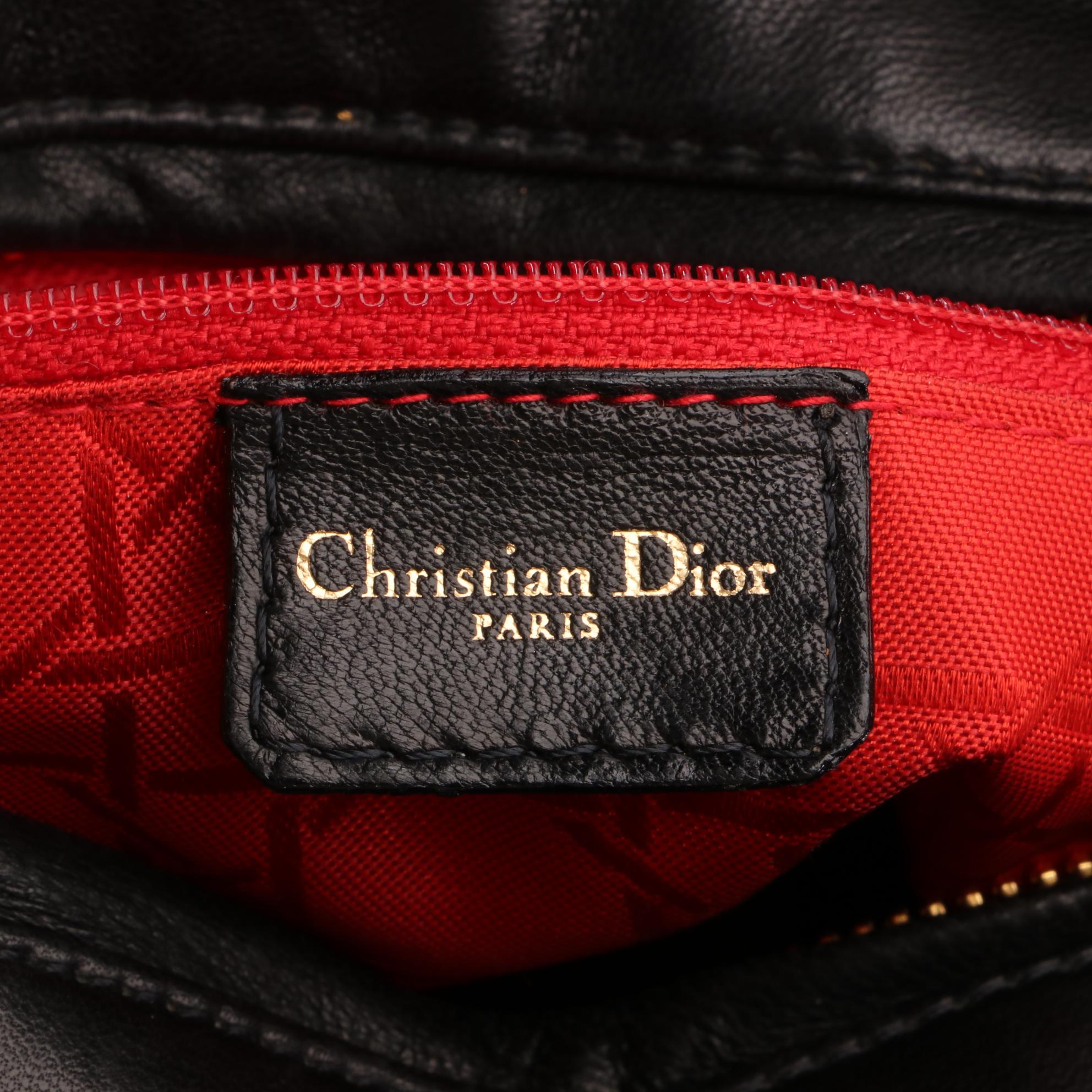 Christian Dior Medium Lady Dior Handbag in Cannage Quilted Lambskin Leather