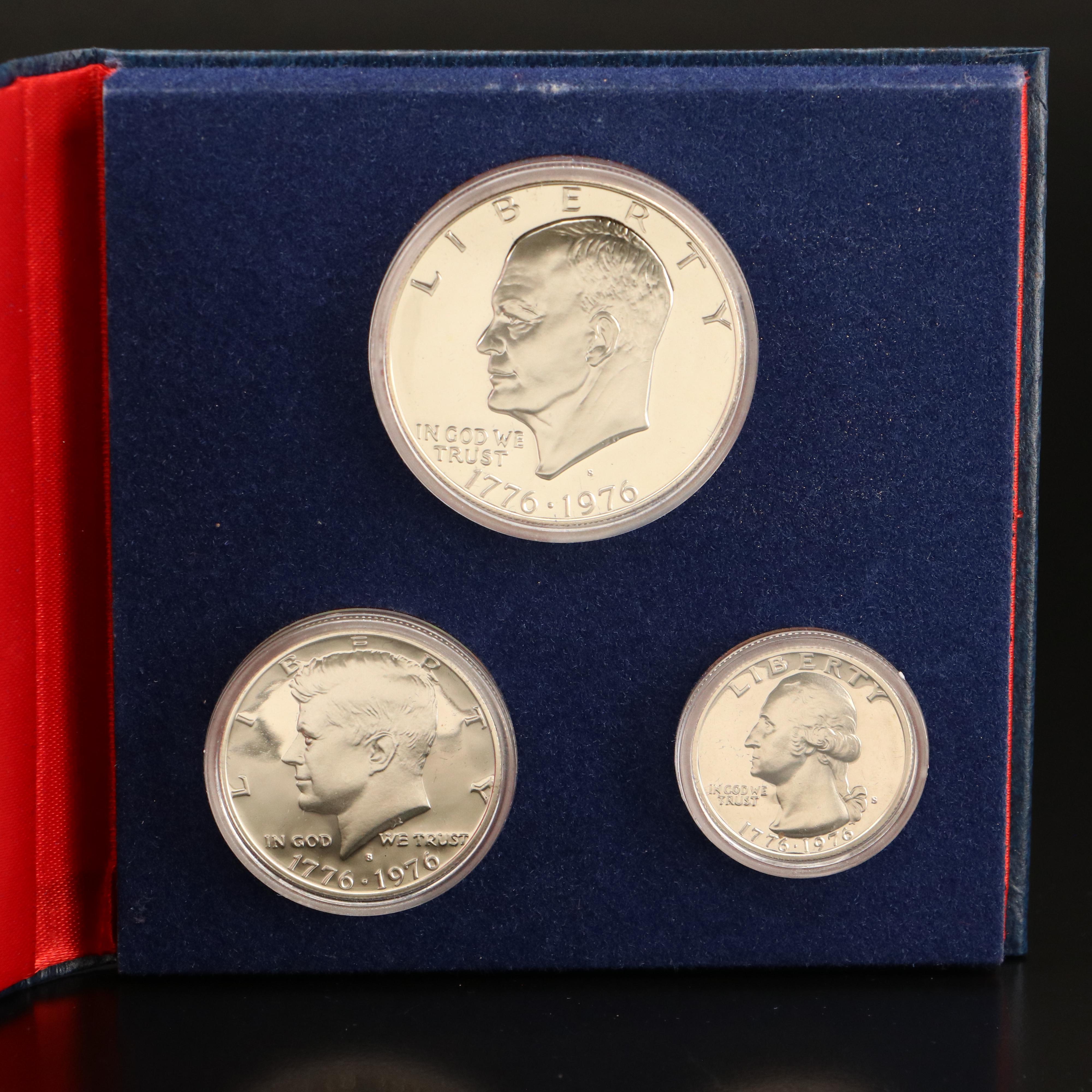 Group of Seven Three Piece Bicentennial Silver - Clad Proof Sets