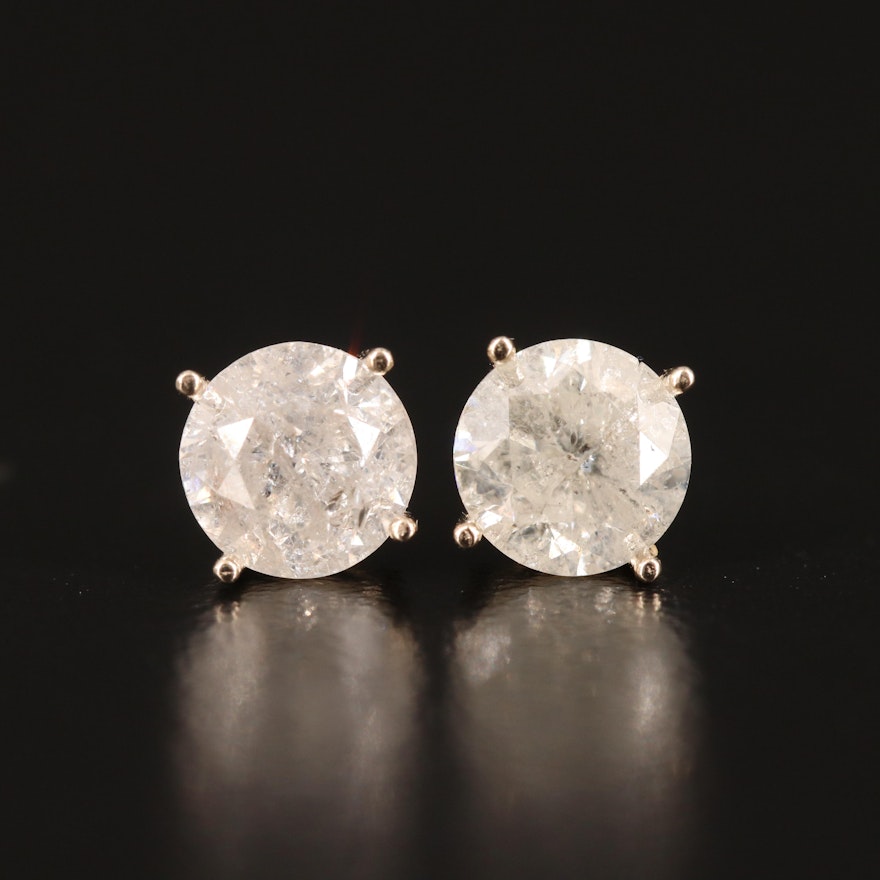 14K 2.00 CTW Diamond Stud Earrings