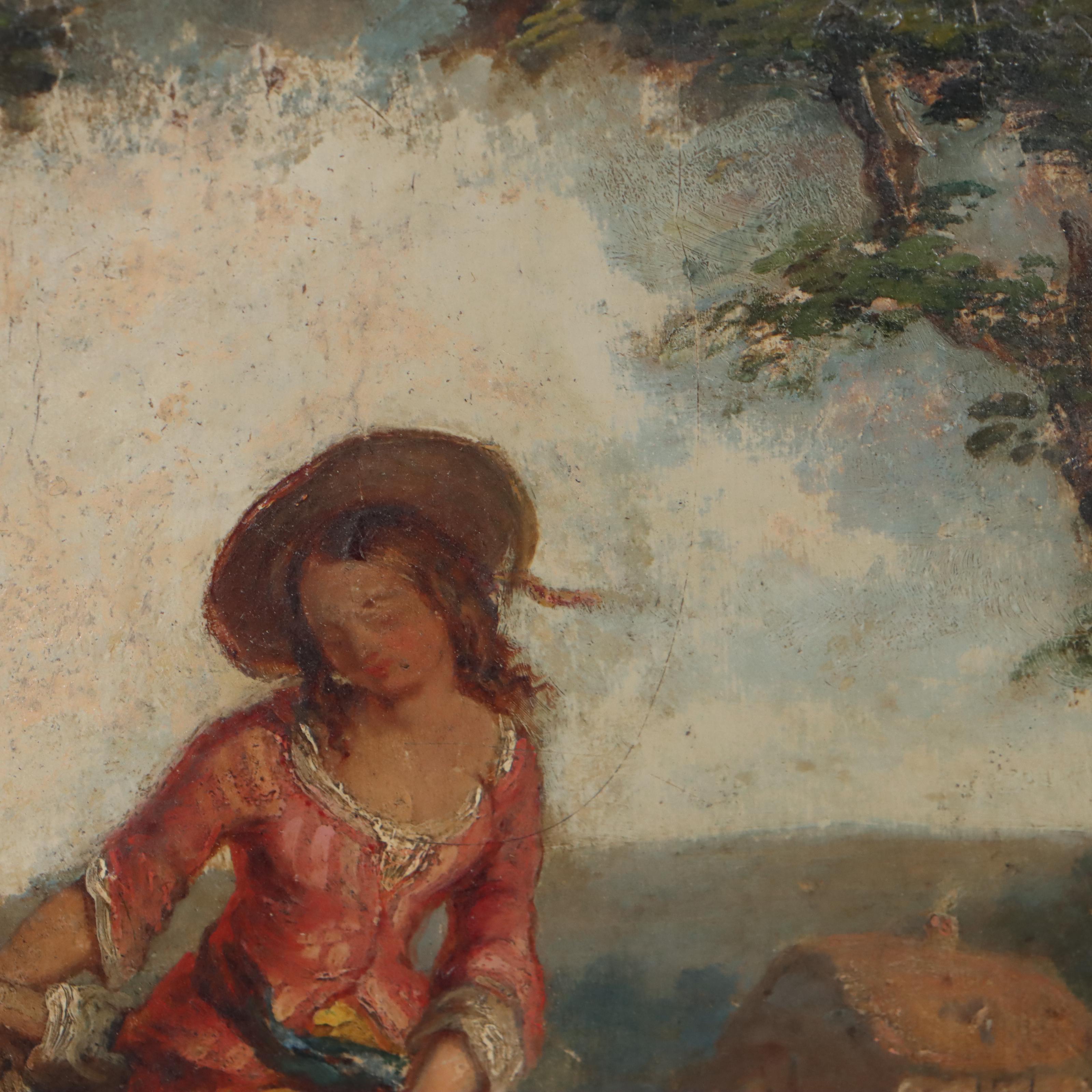 Narrative Countryside Oil Painting, Late 18th Century