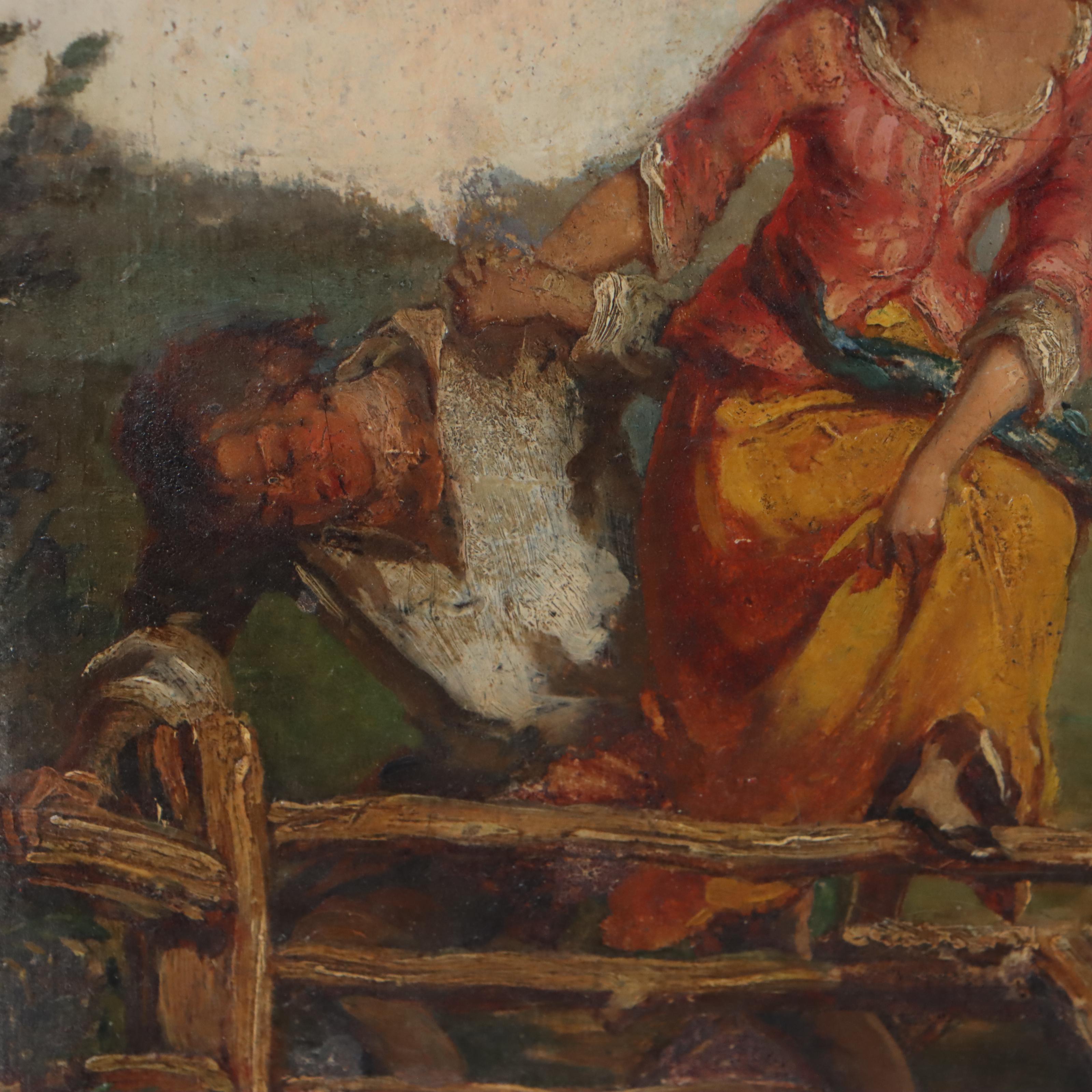 Narrative Countryside Oil Painting, Late 18th Century