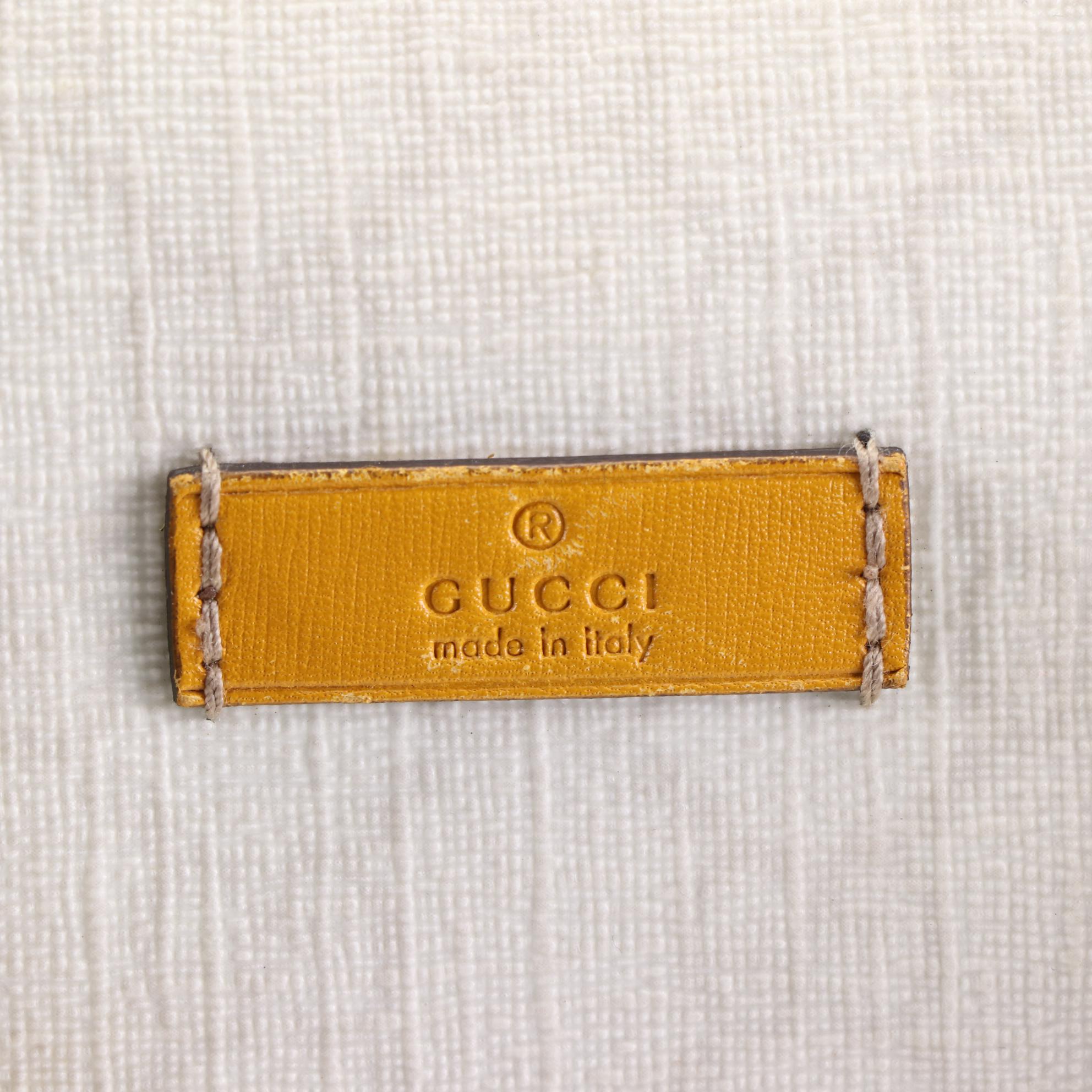 Gucci Mini Boston Bag in GG Supreme Canvas and Leather Trim