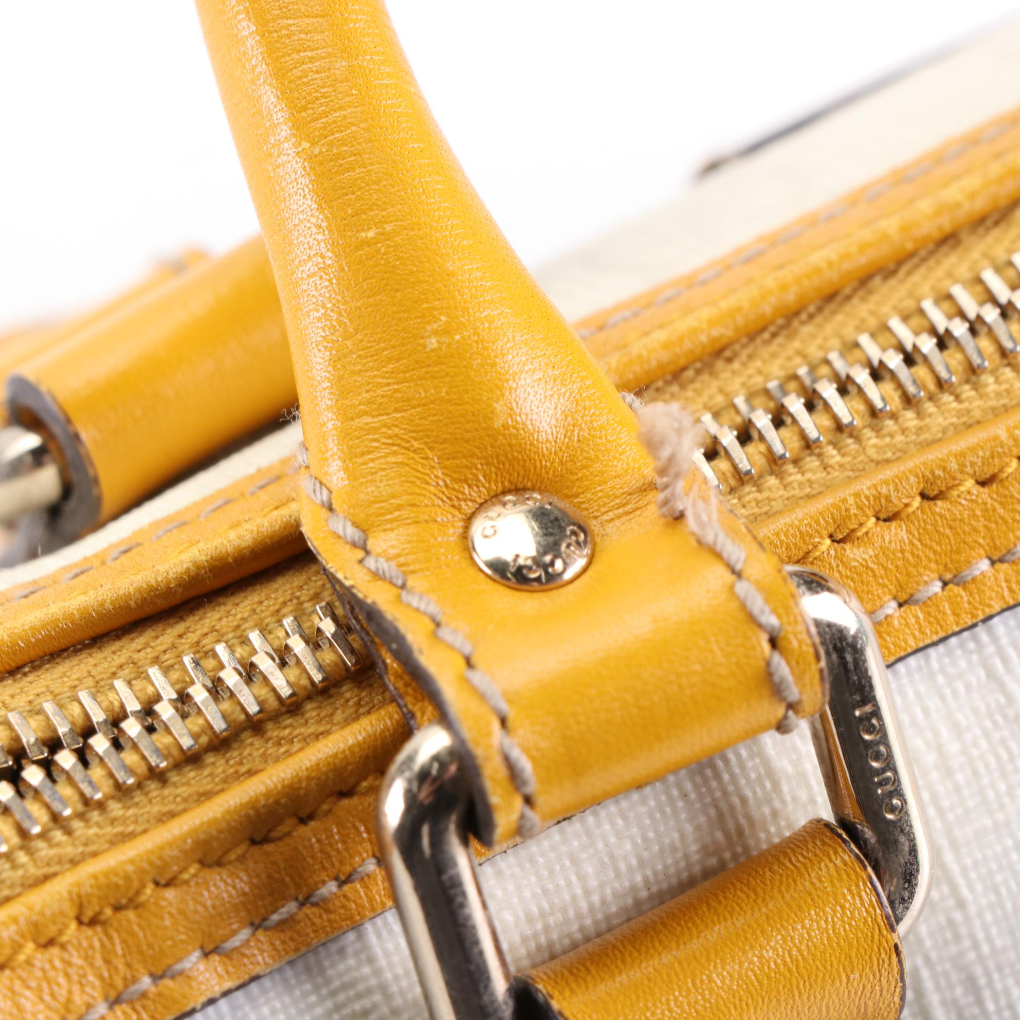 Gucci Mini Boston Bag in GG Supreme Canvas and Leather Trim