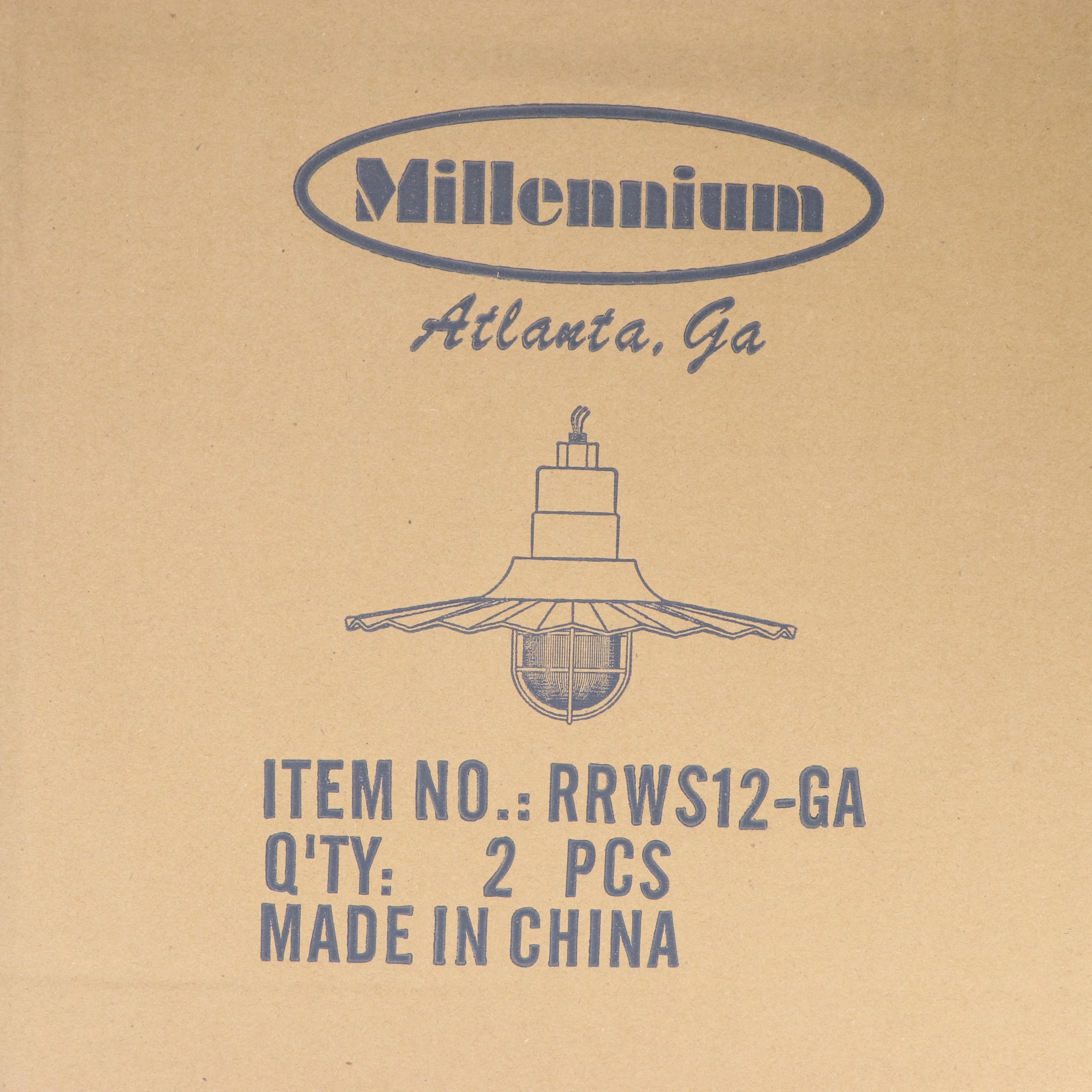 Two Millennium Lighting Stem Hung Radial Wave Shade Pendant Lights