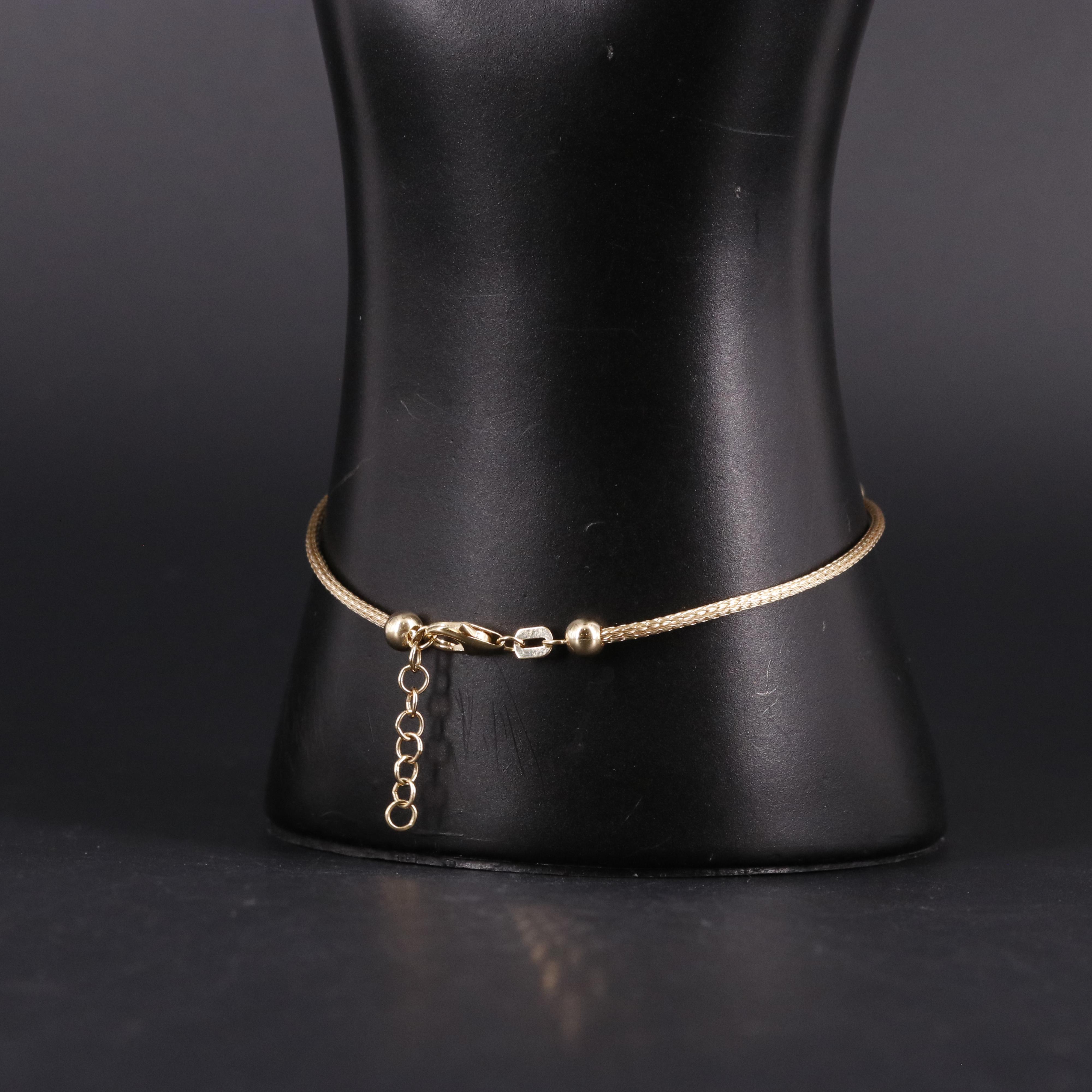 14K Multicolor Beads Foxtail Chain Bracelet