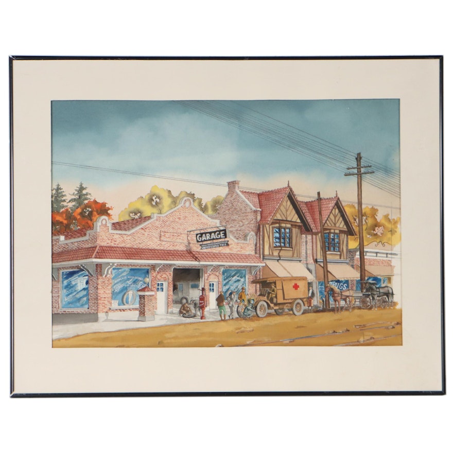 Bill Gregory Watercolor Illustration of "Historic Scene in Fort Thomas"