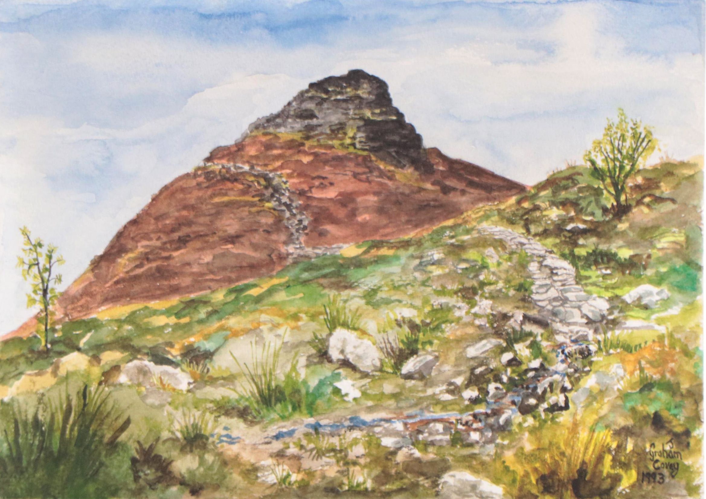Graham Covey Landscape Watercolor Painting, 1993