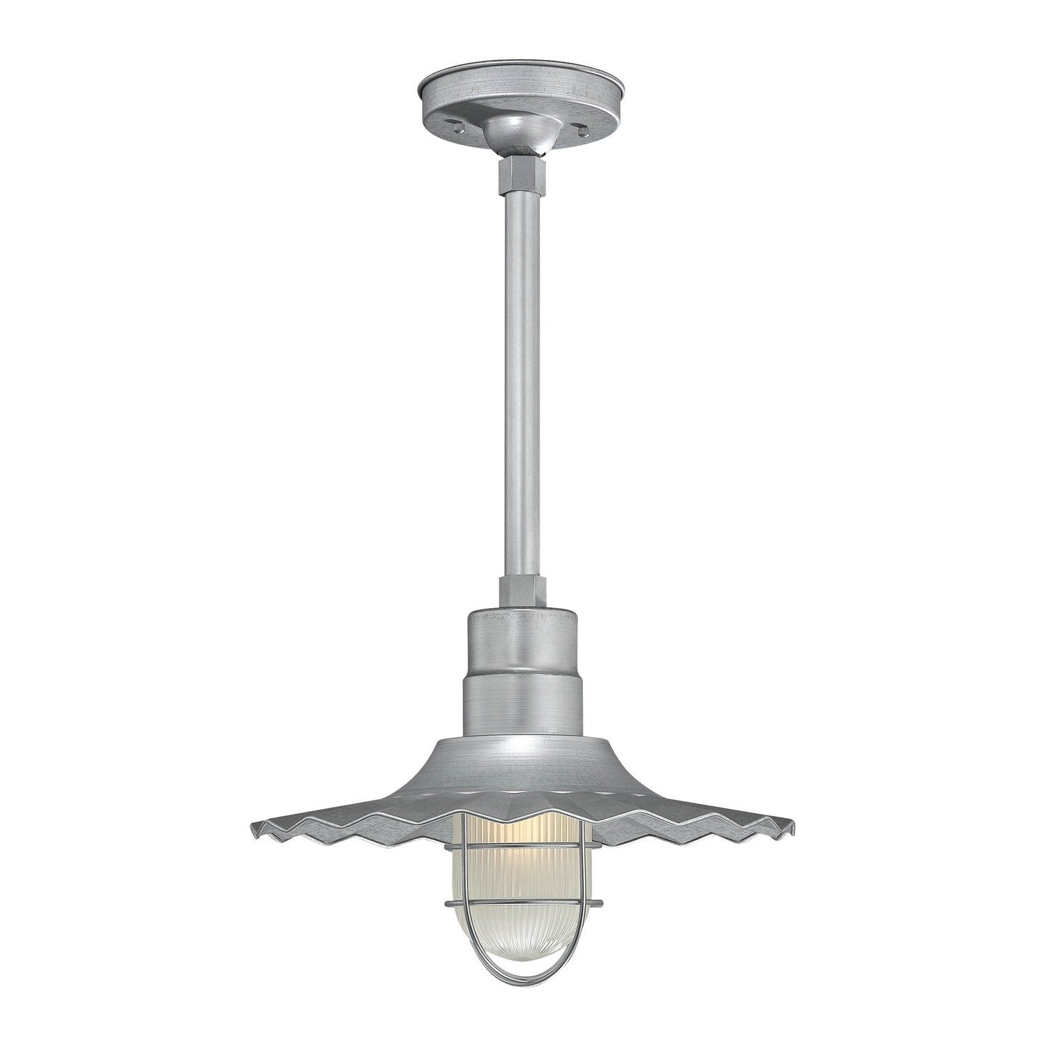 Two Millennium Lighting Stem Hung Radial Wave Shade Pendant Lights