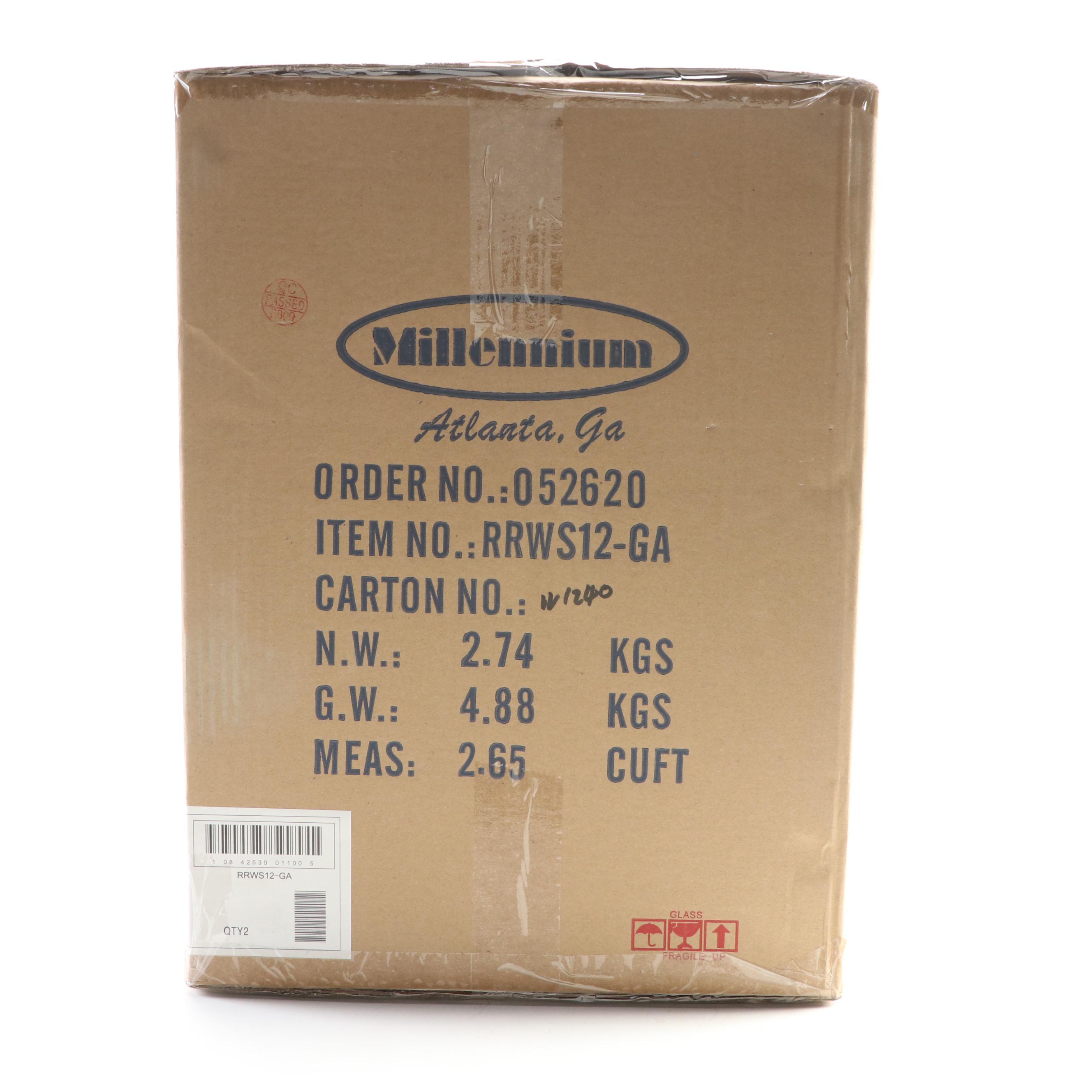 Two Millennium Lighting Stem Hung Radial Wave Shade Pendant Lights