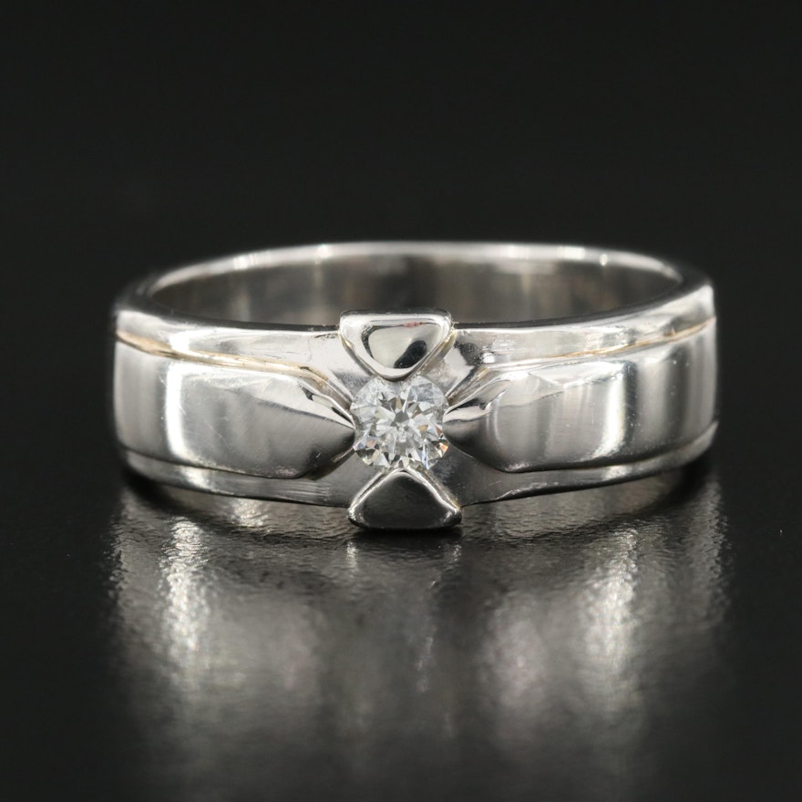 Platinum 0.20 CT Diamond Ring