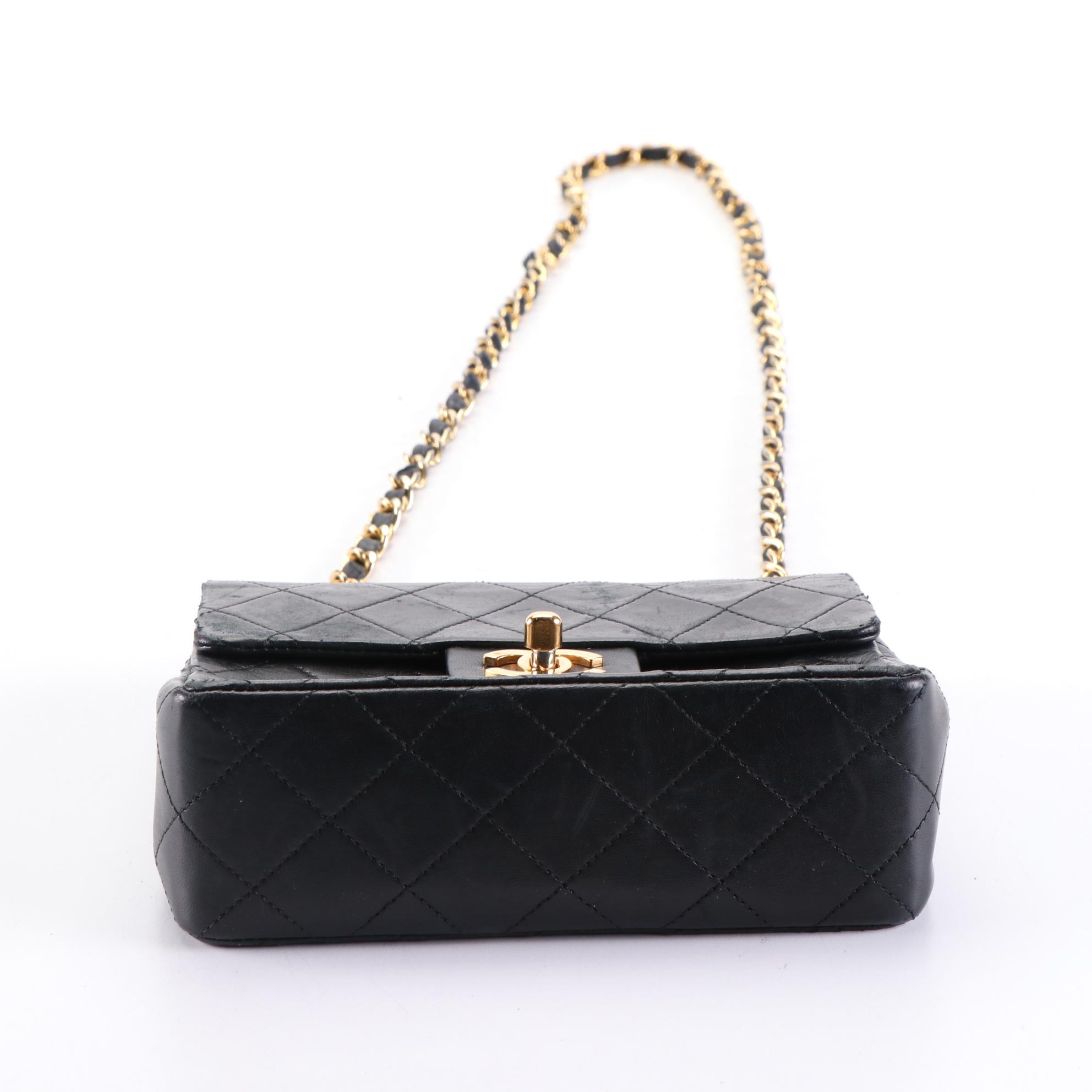 Chanel Mini Classic Flap Bag in Black Quilted Lambskin Leather