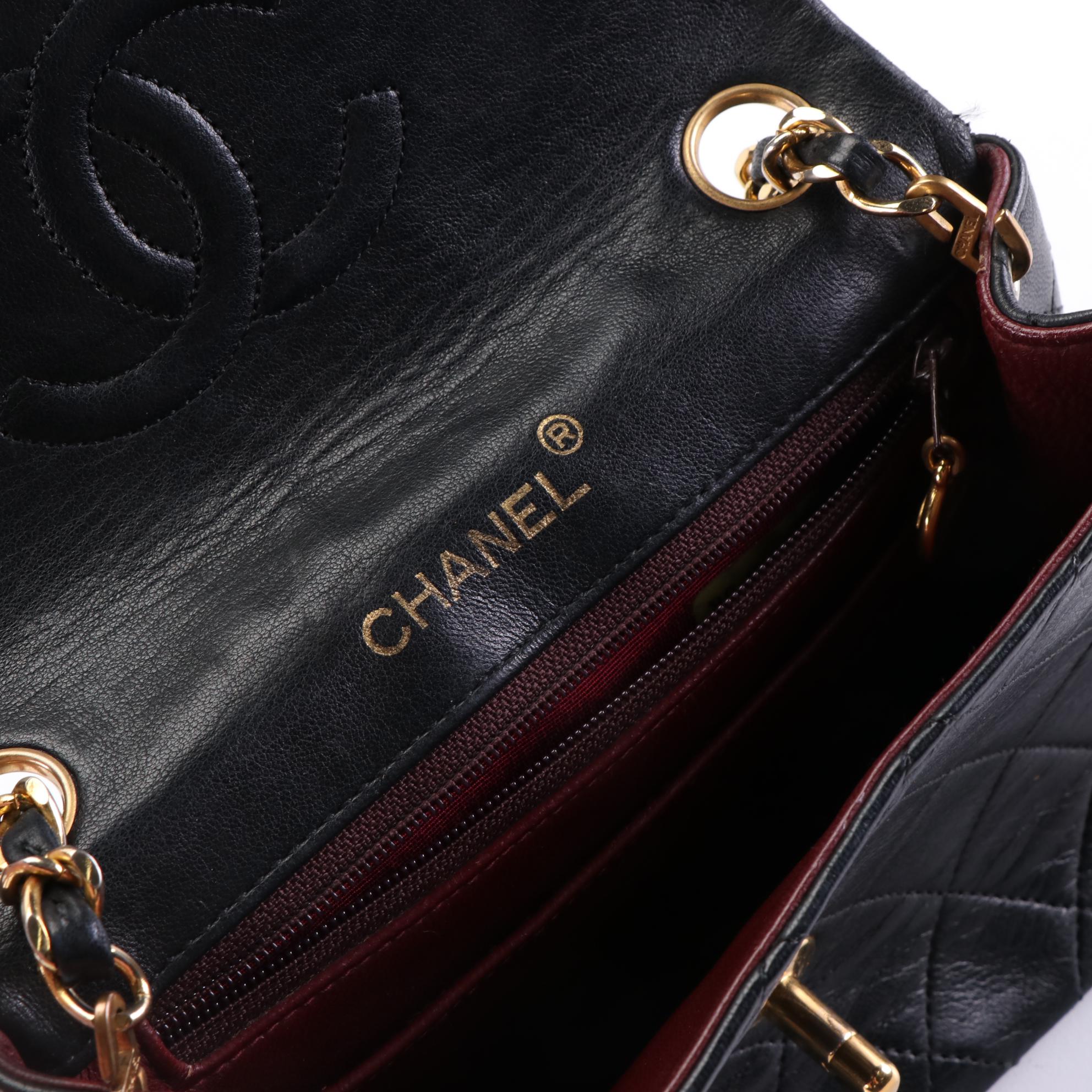 Chanel Mini Classic Flap Bag in Black Quilted Lambskin Leather