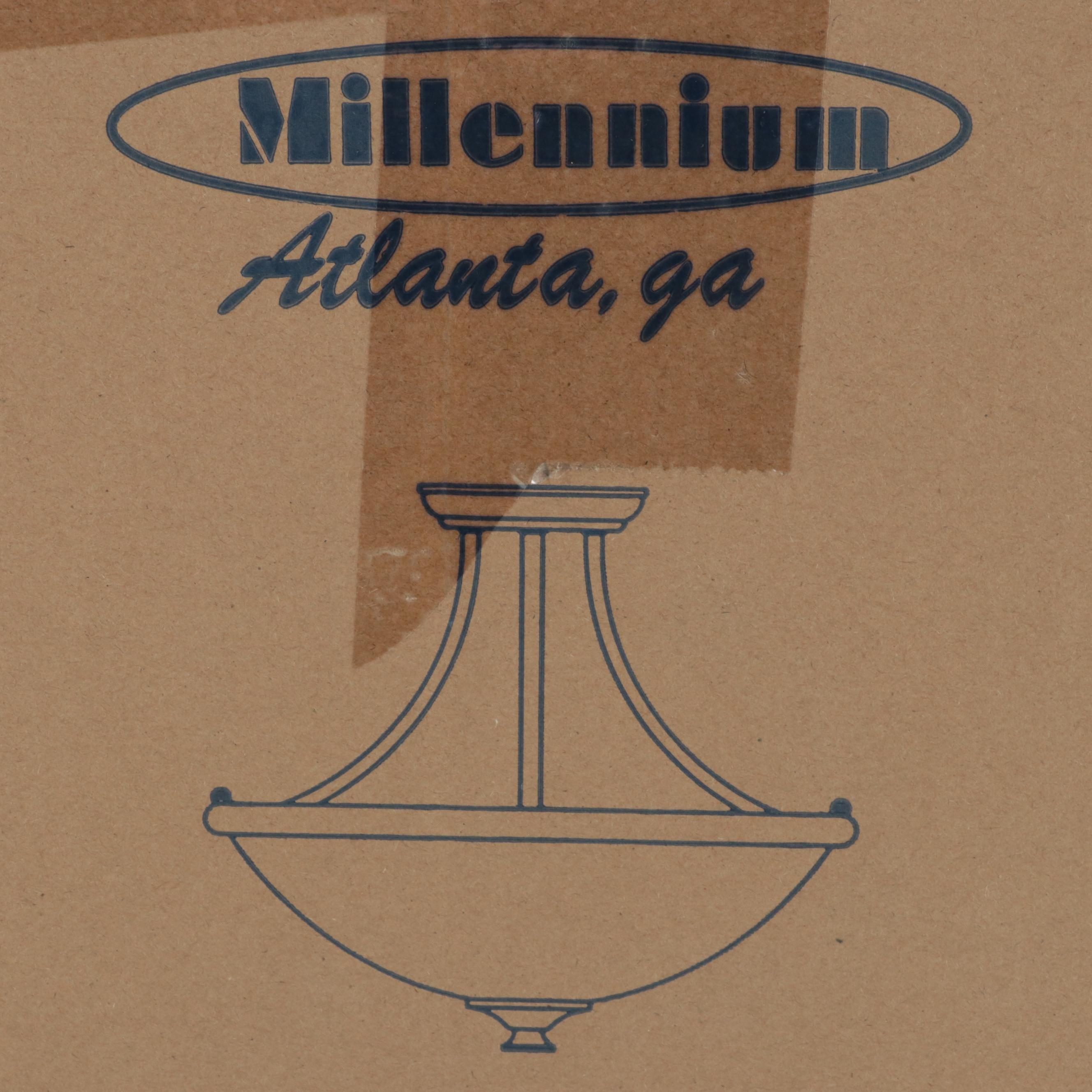 Millennium Lighting Chrome Finish Three-Light Semi-Flush Mount Ceiling Light