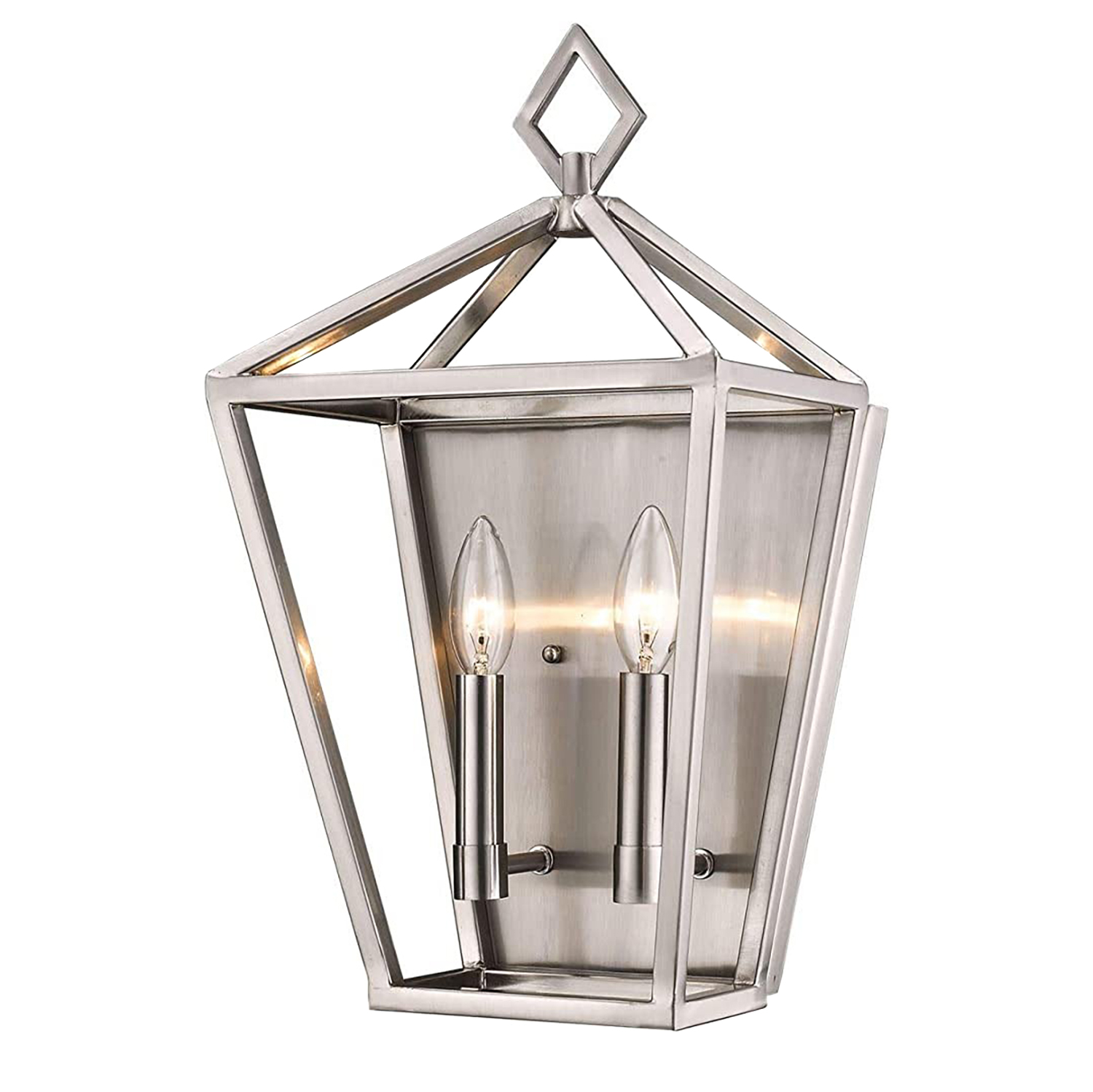 Two Millennium Lighting Brushed Nickel Finish Arnold Two-Light Bathroom Sconces