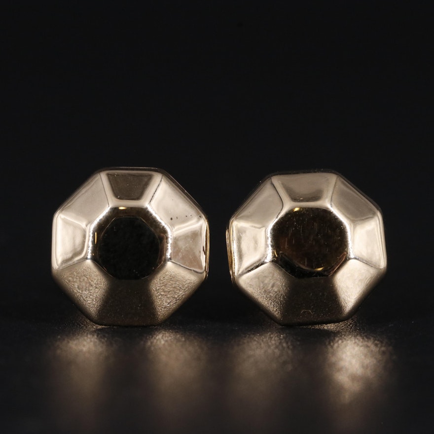 10K Faceted Stud Earrings