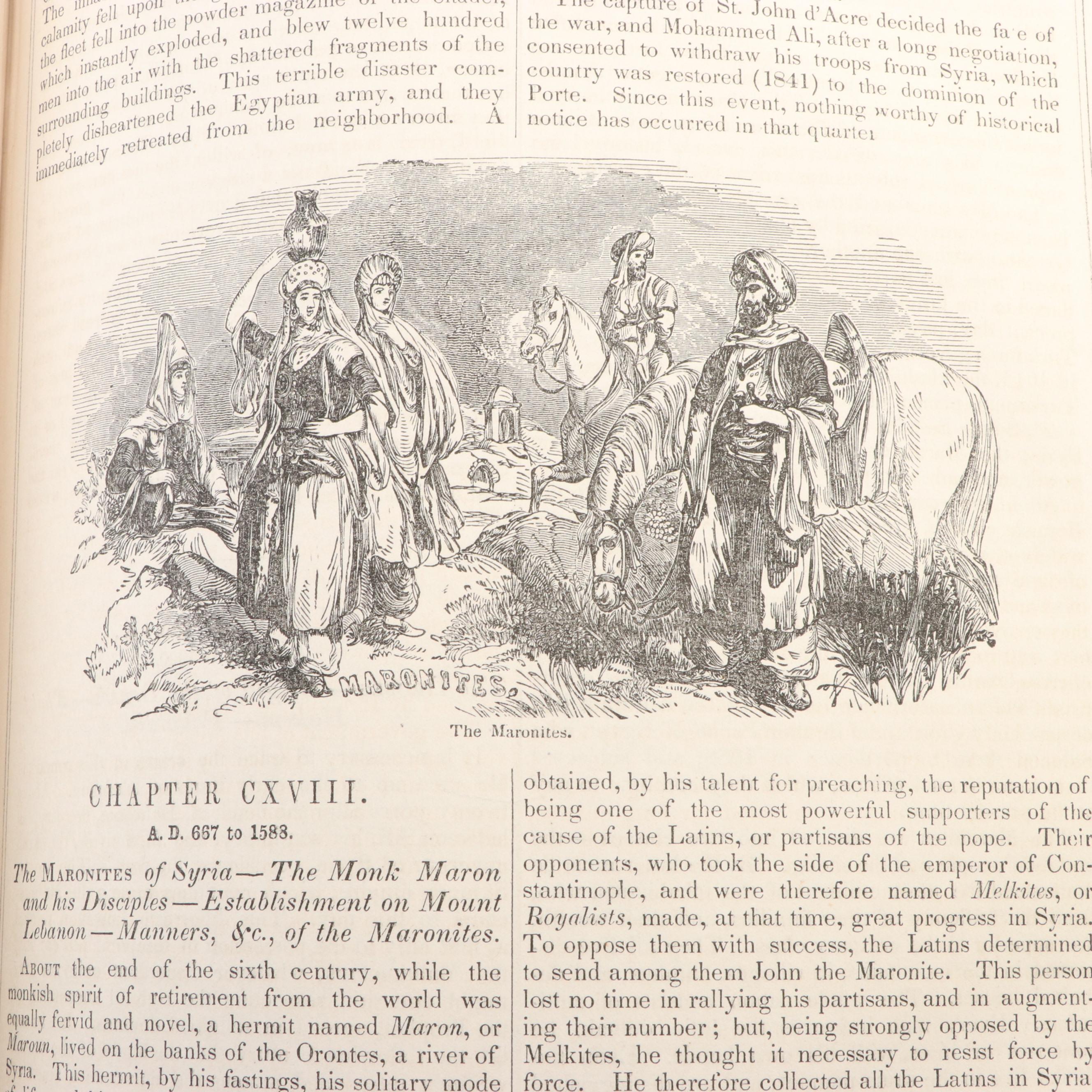 Illustrated "A History of All Nations" Two-Volume Set by S. G. Goodrich, 1857