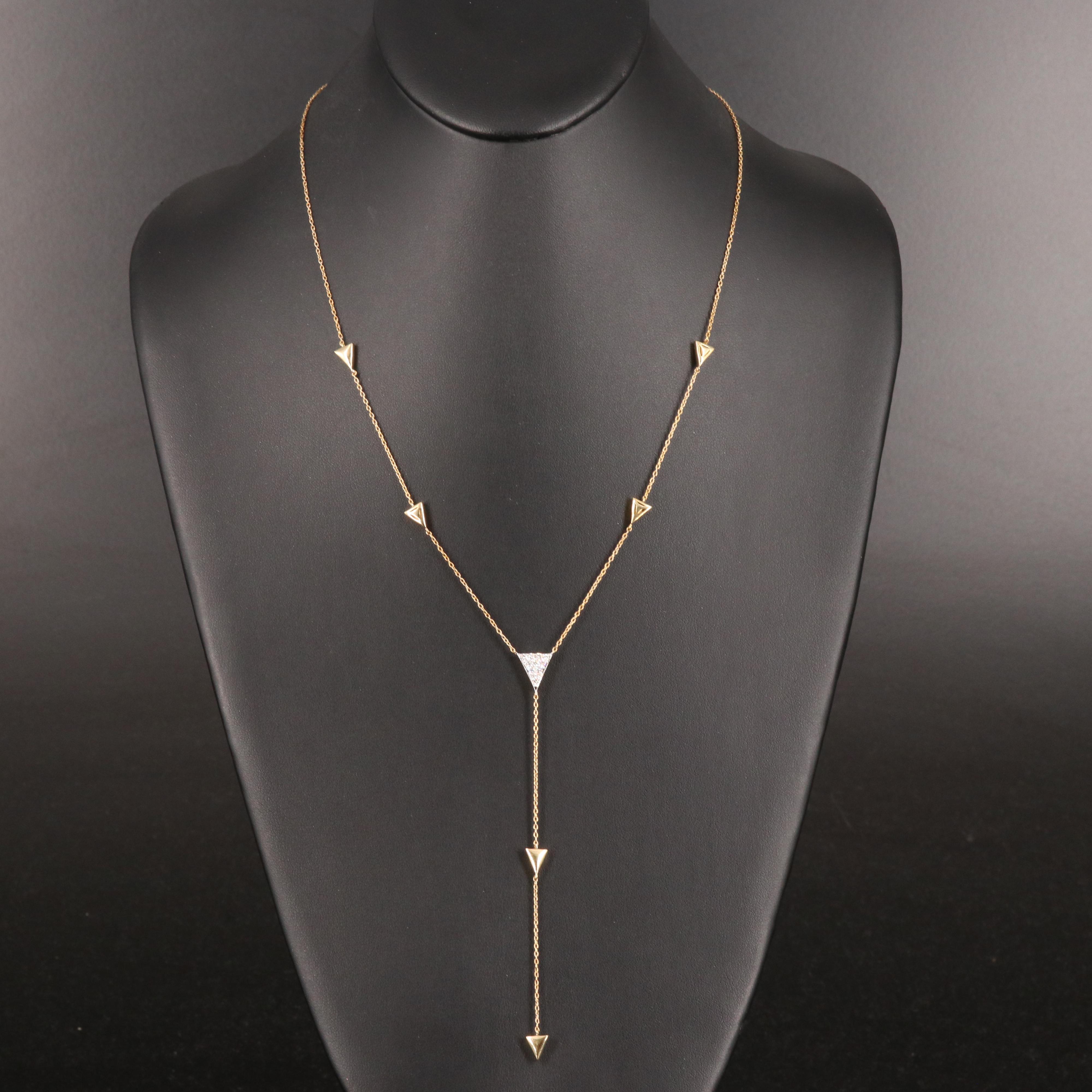 Sterling Diamond Lariat Necklace