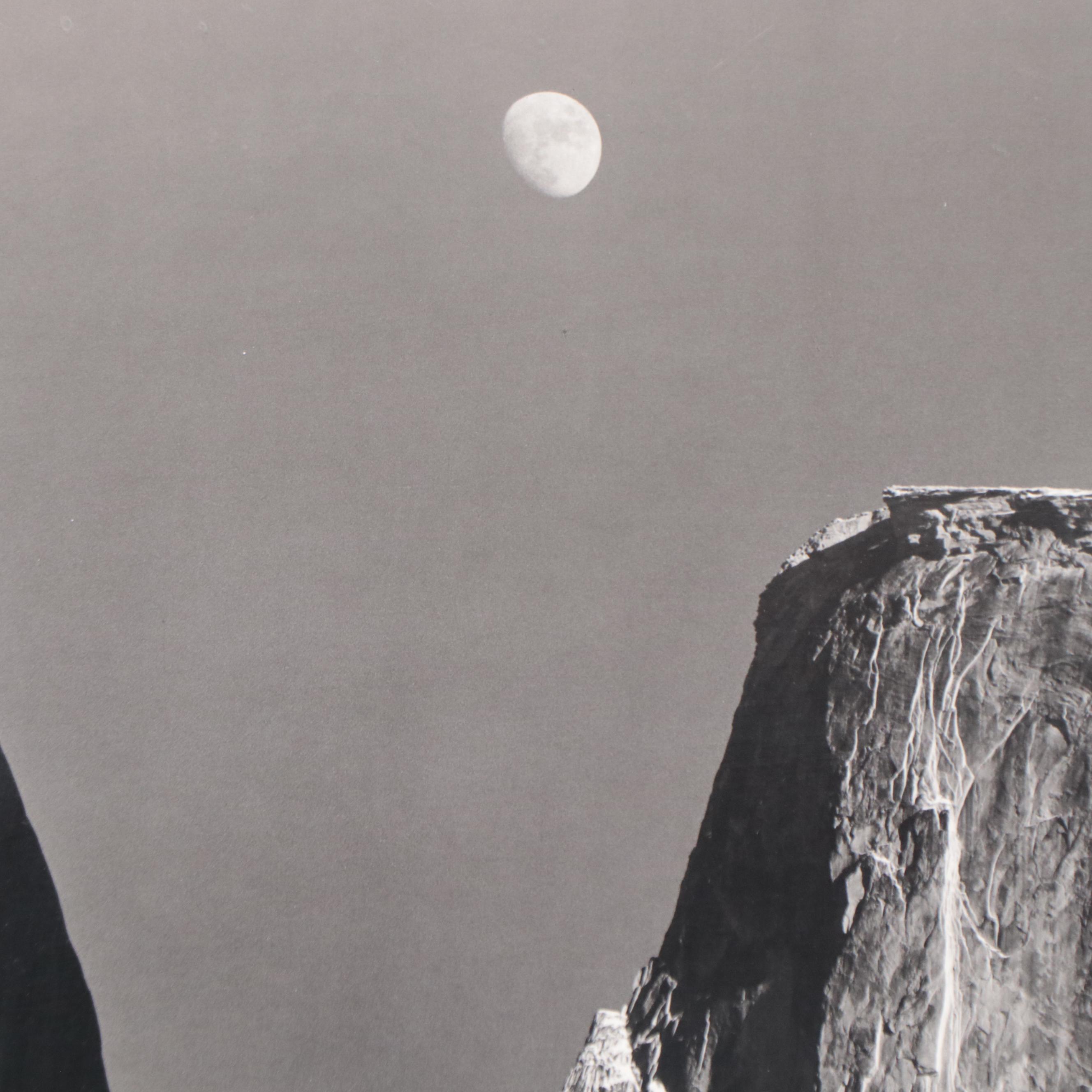 Offset Lithograph After Ansel Adams "Moon and Half Dome, Yosemite National Park"