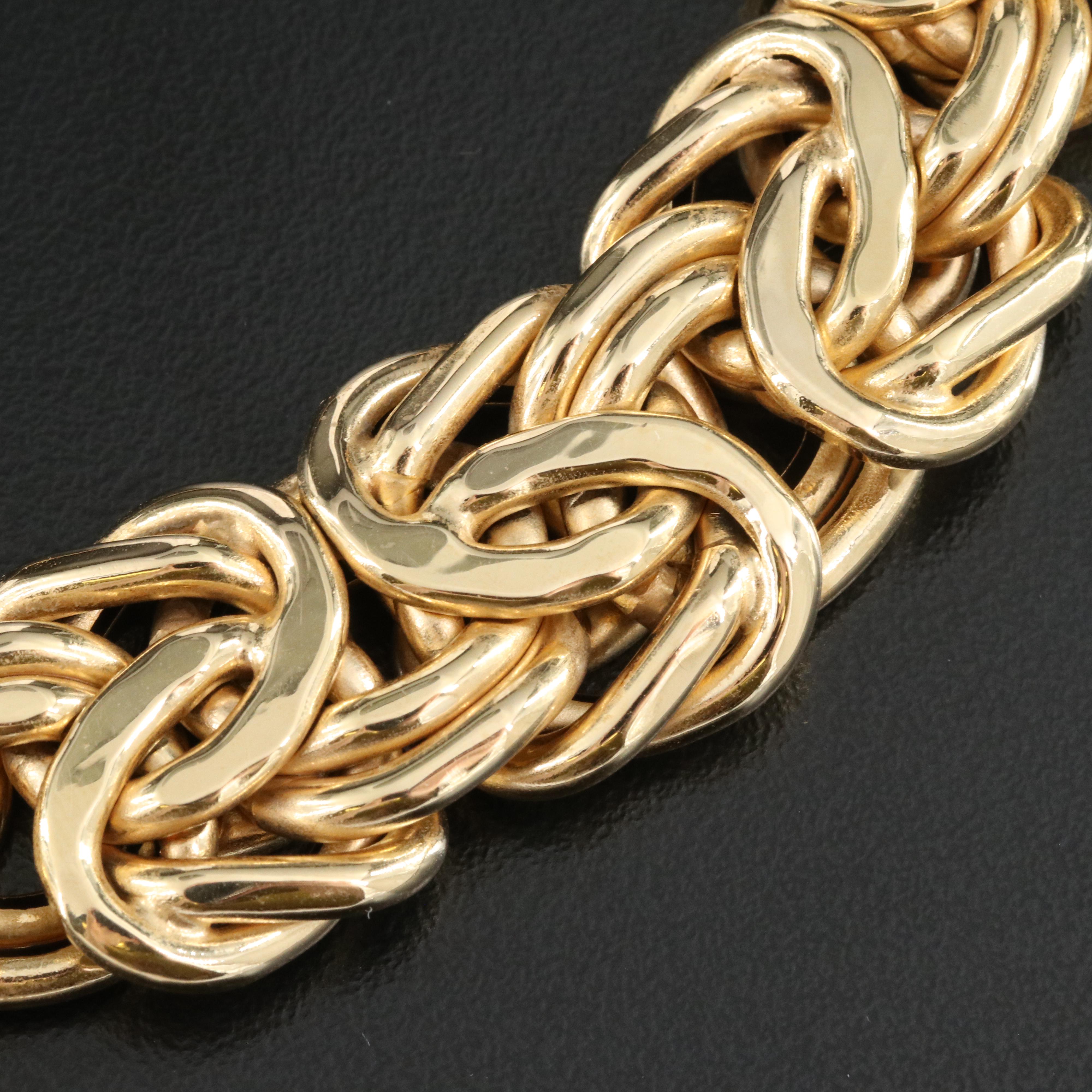 Italian 14K Graduated Byzantine Chain Necklace
