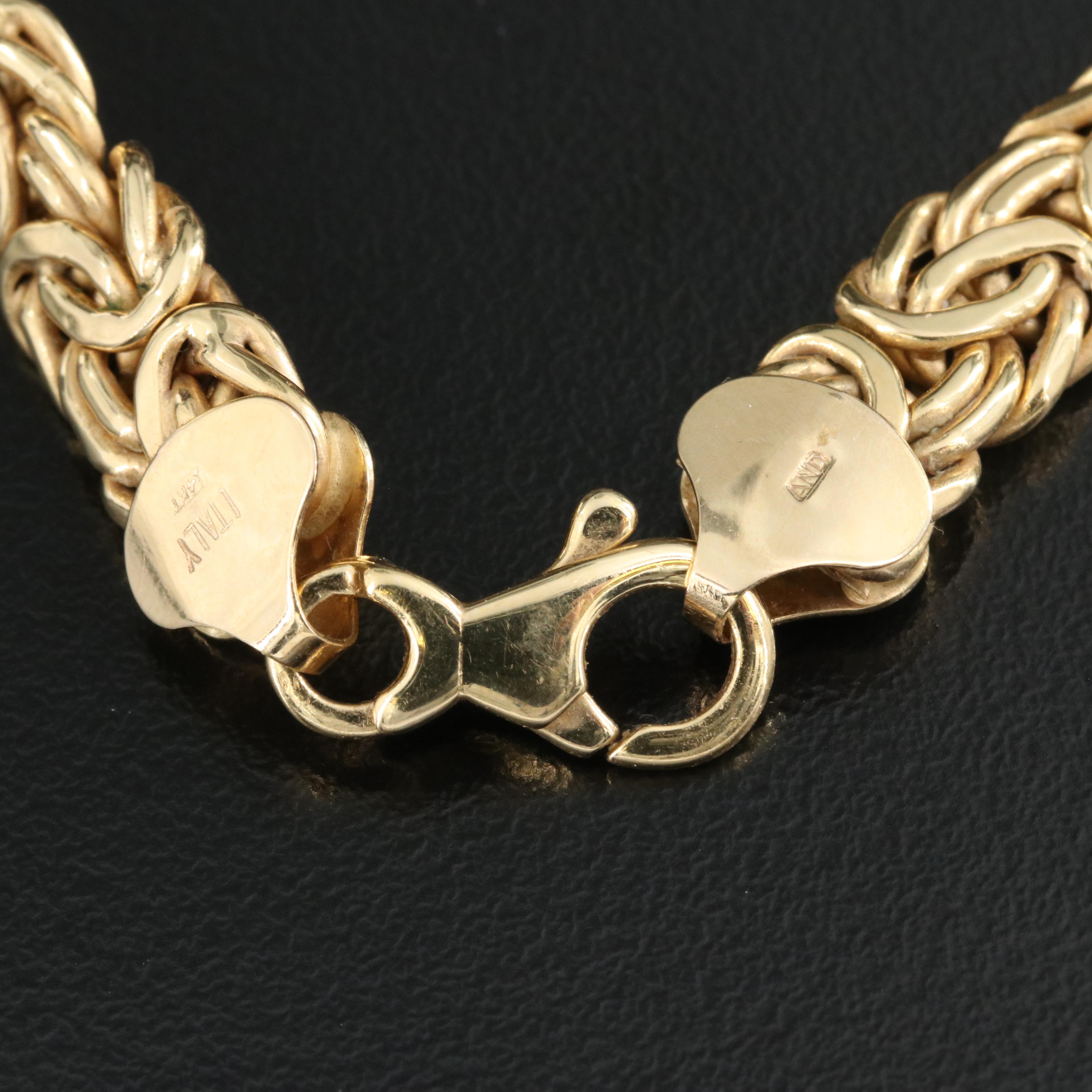 Italian 14K Graduated Byzantine Chain Necklace