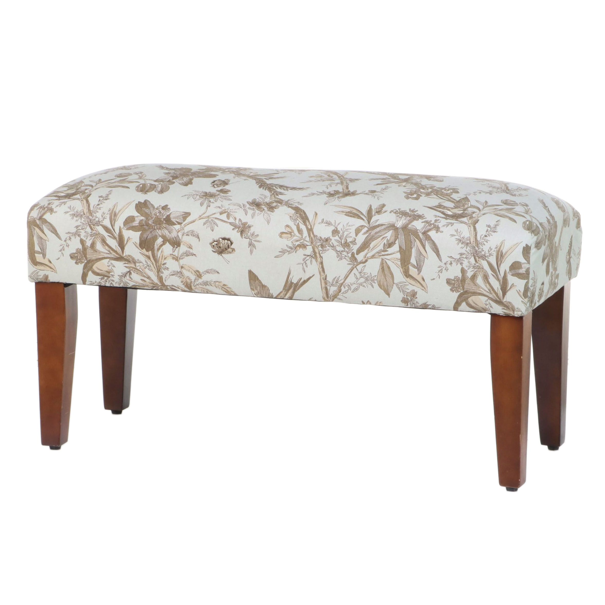Contemporary ToileUpholstered Bench EBTH
