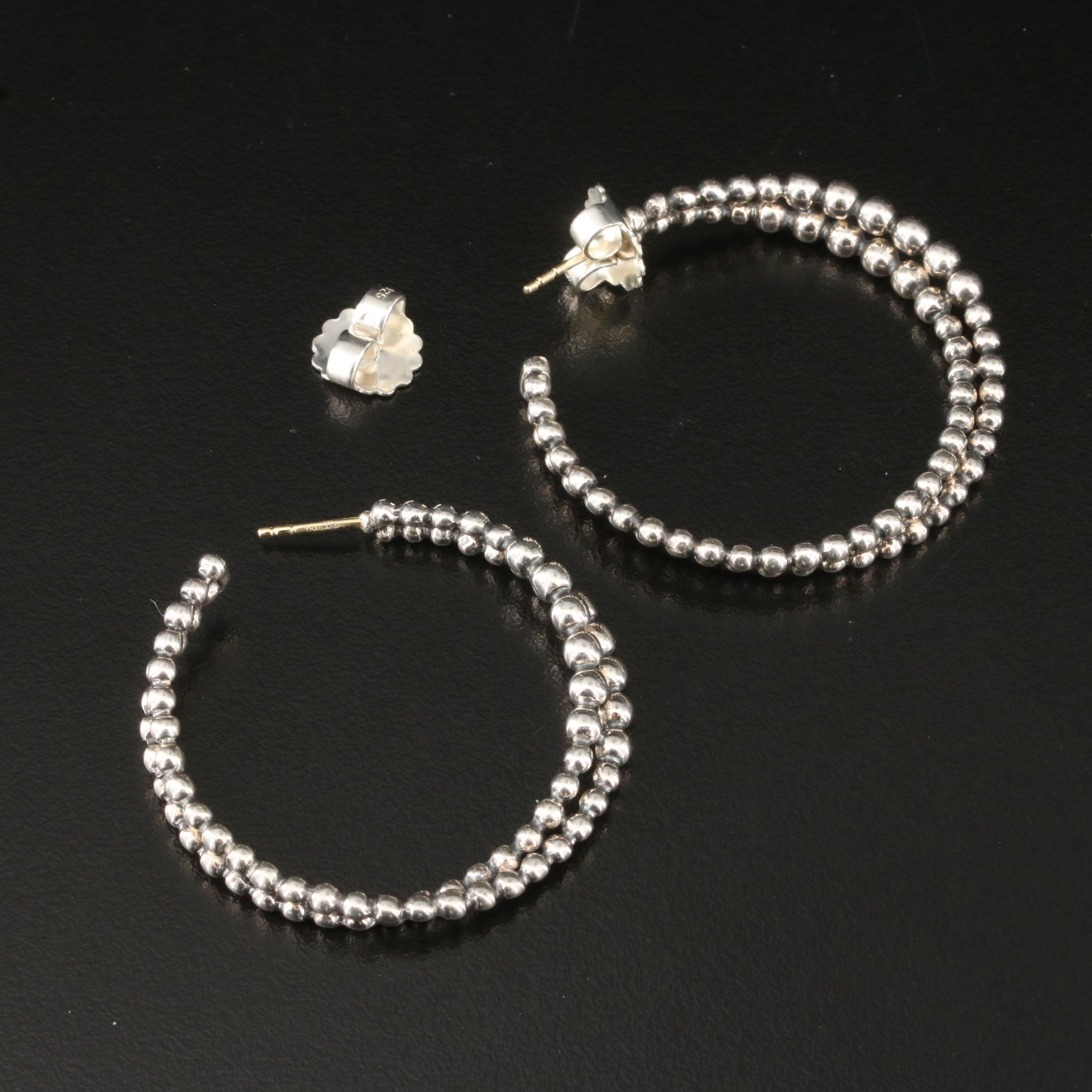 Michael Dawkins Sterling Hoop Earrings