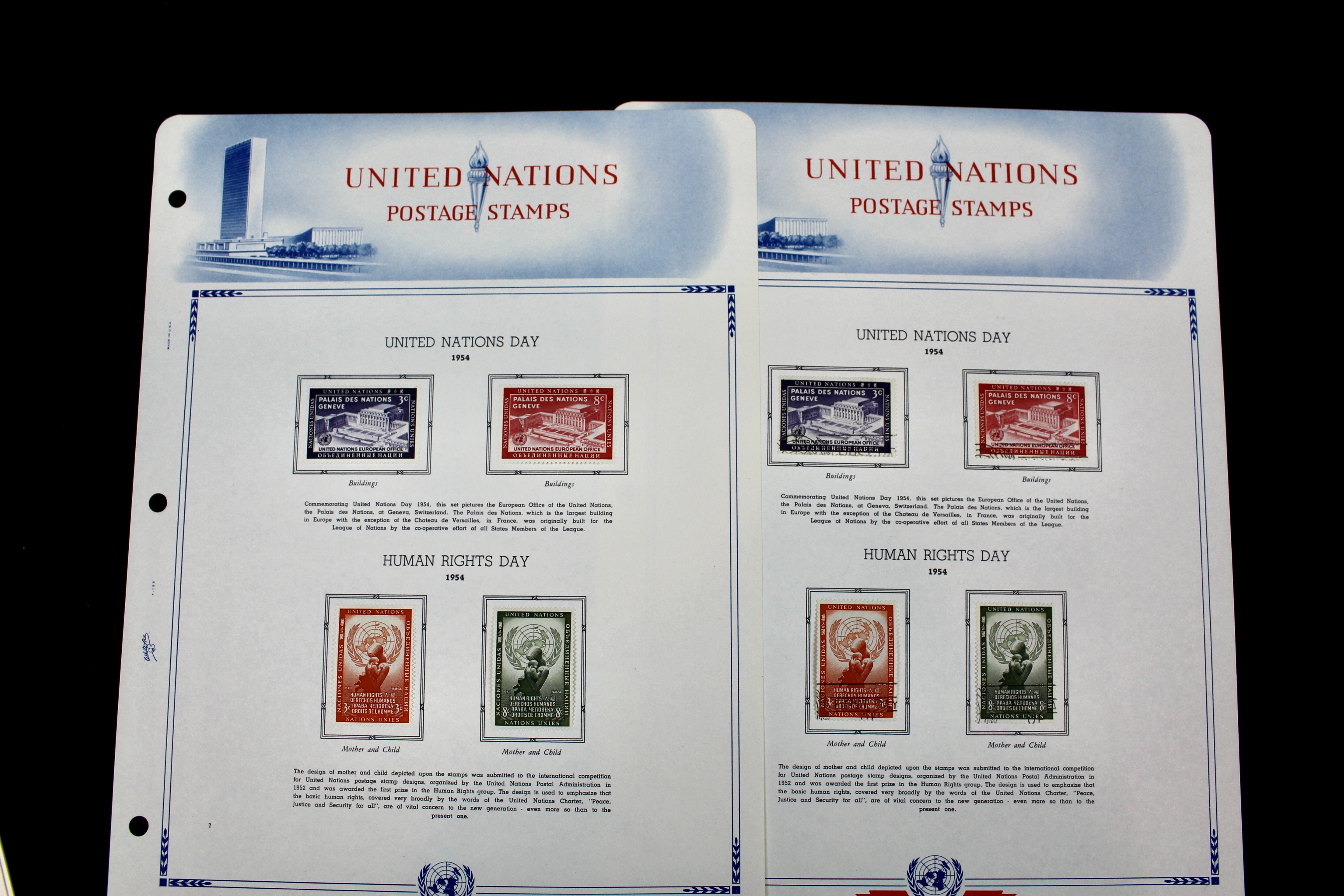 United Nations Postage Stamps, 1950s to 1990s