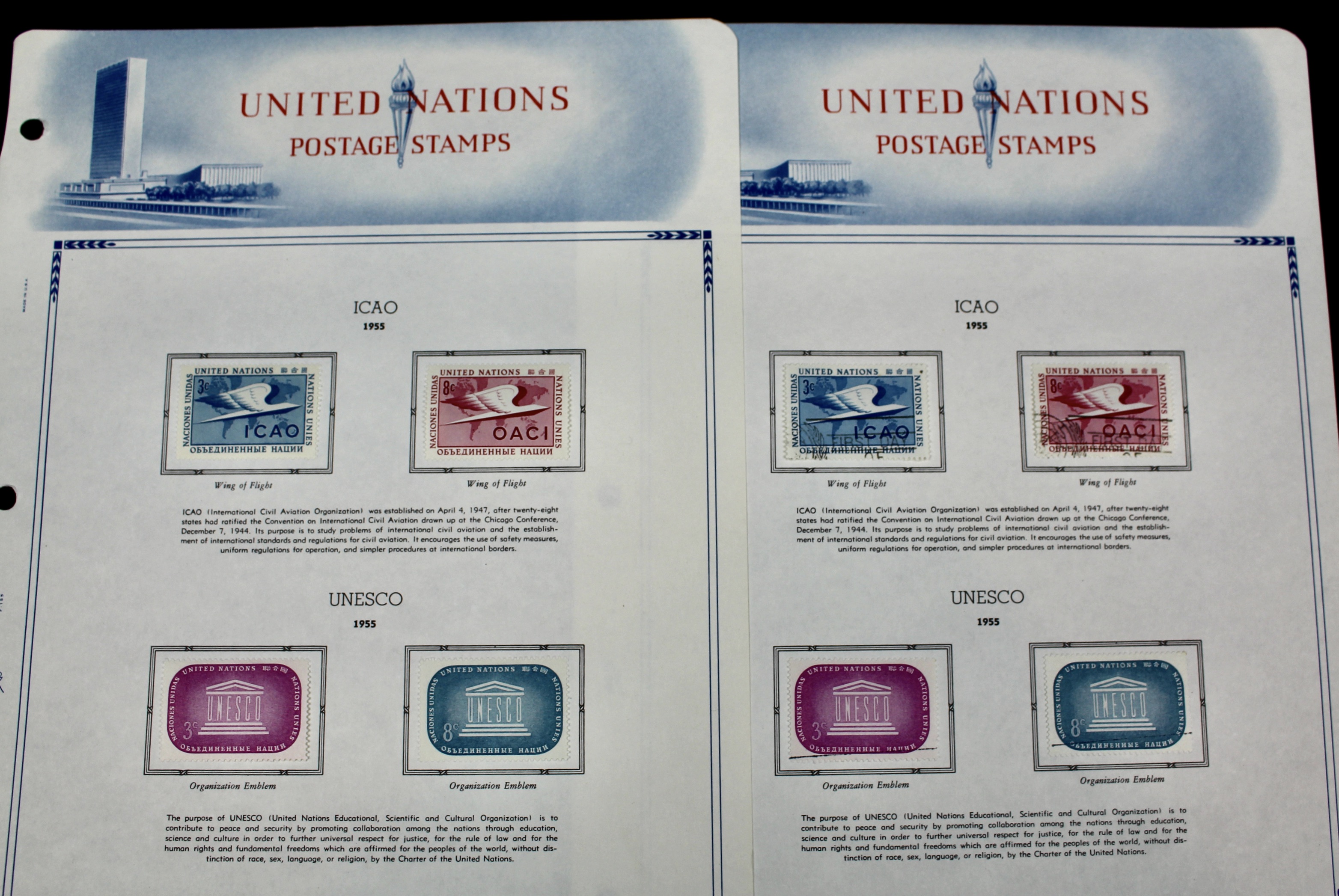 United Nations Postage Stamps, 1950s to 1990s