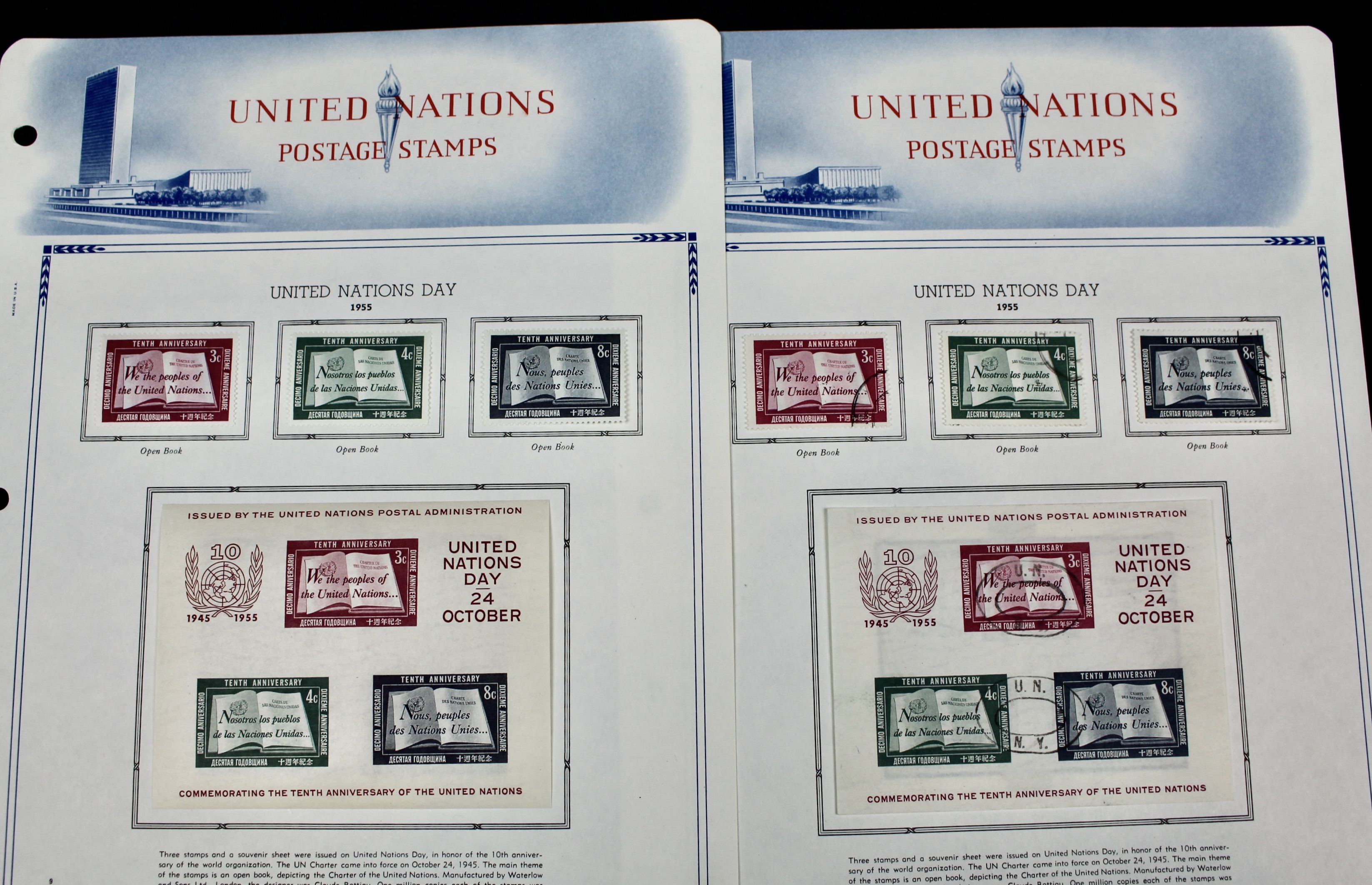 United Nations Postage Stamps, 1950s to 1990s