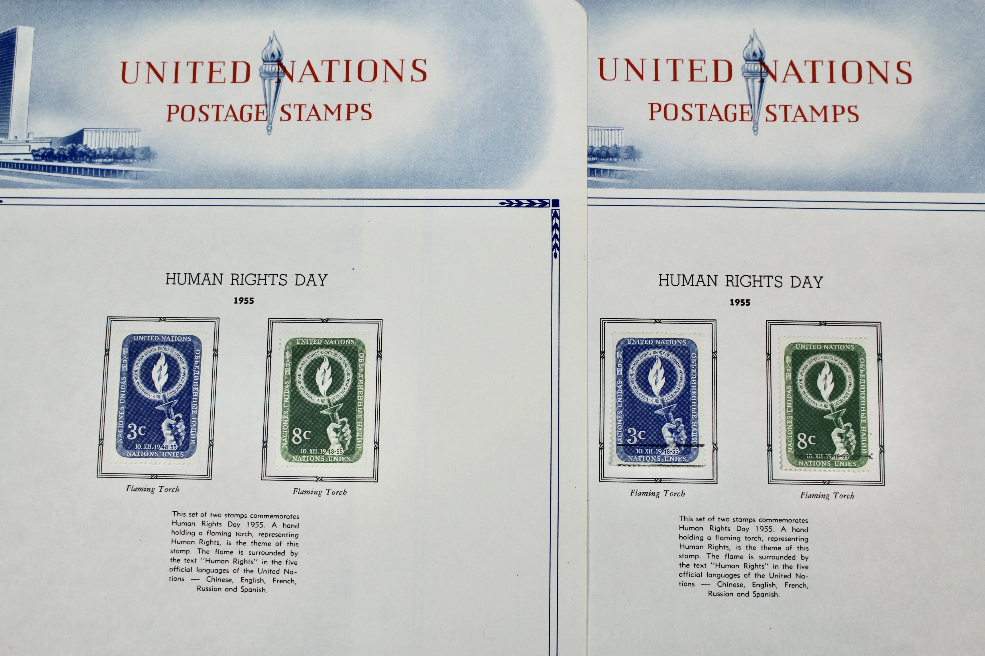 United Nations Postage Stamps, 1950s to 1990s