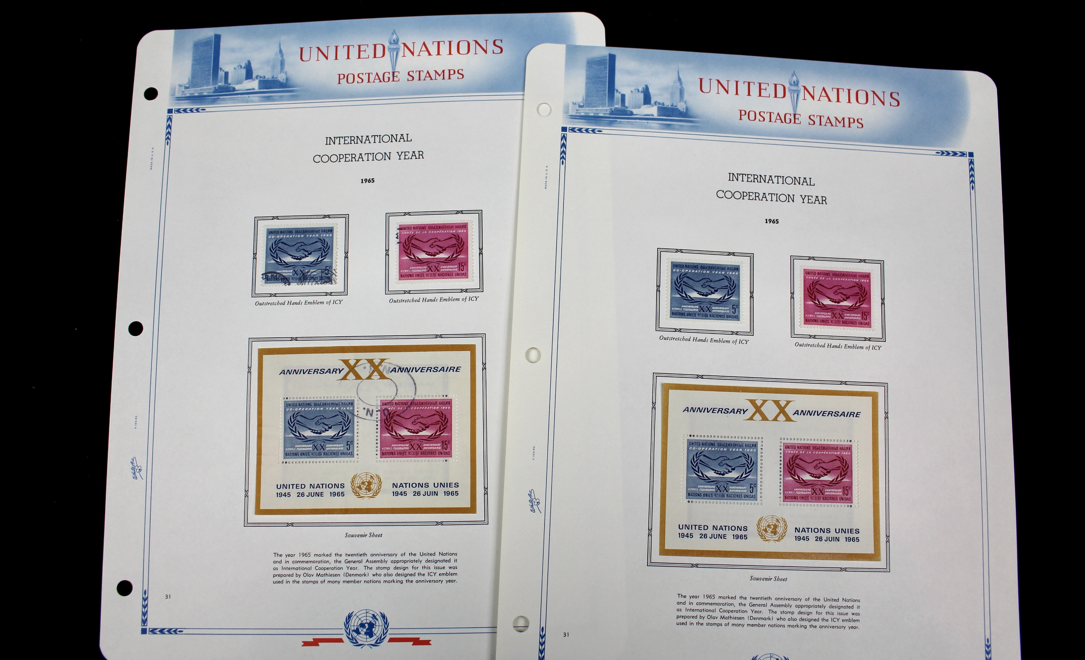 United Nations Postage Stamps, 1950s to 1990s