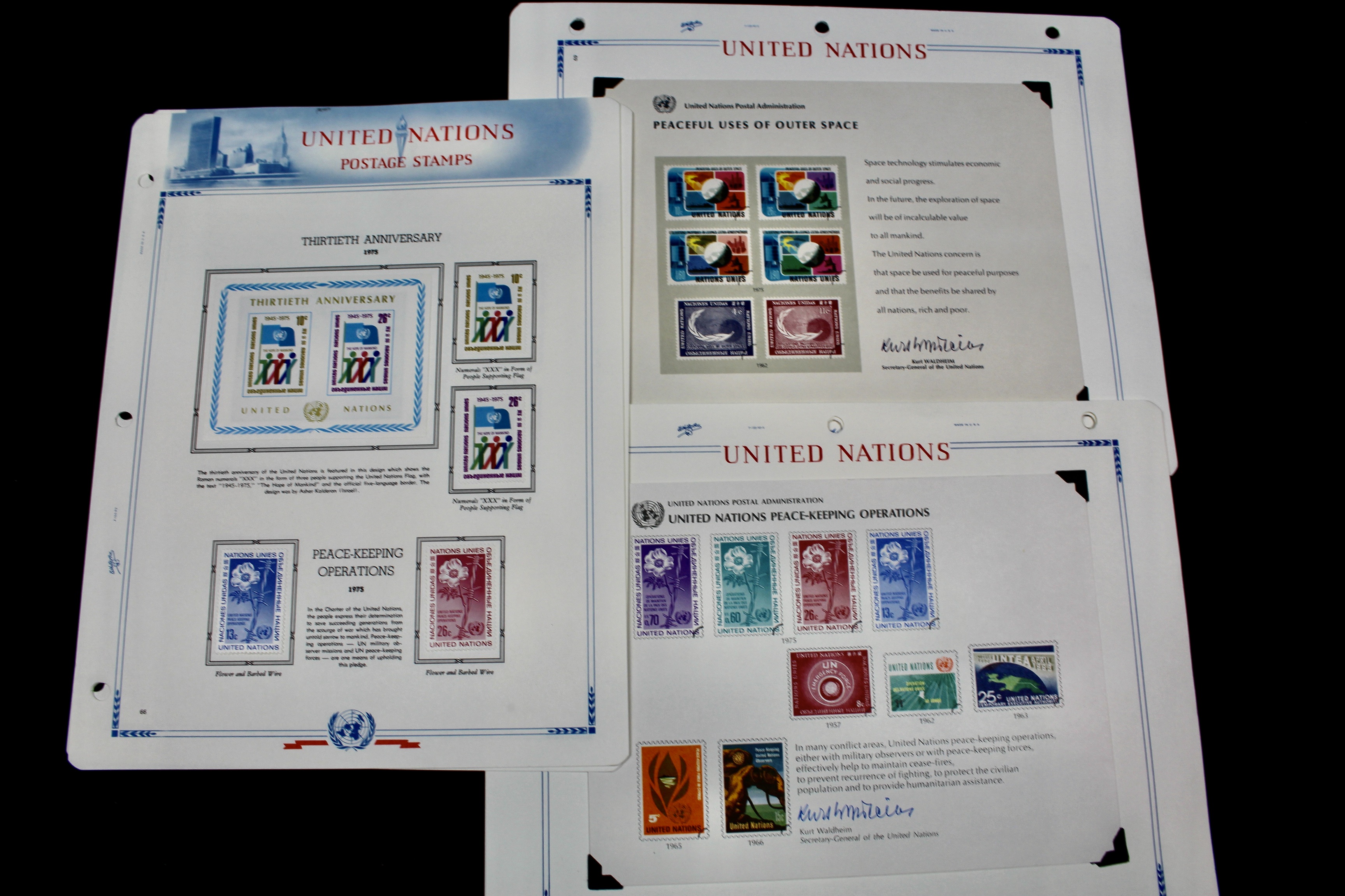 United Nations Postage Stamps, 1950s to 1990s