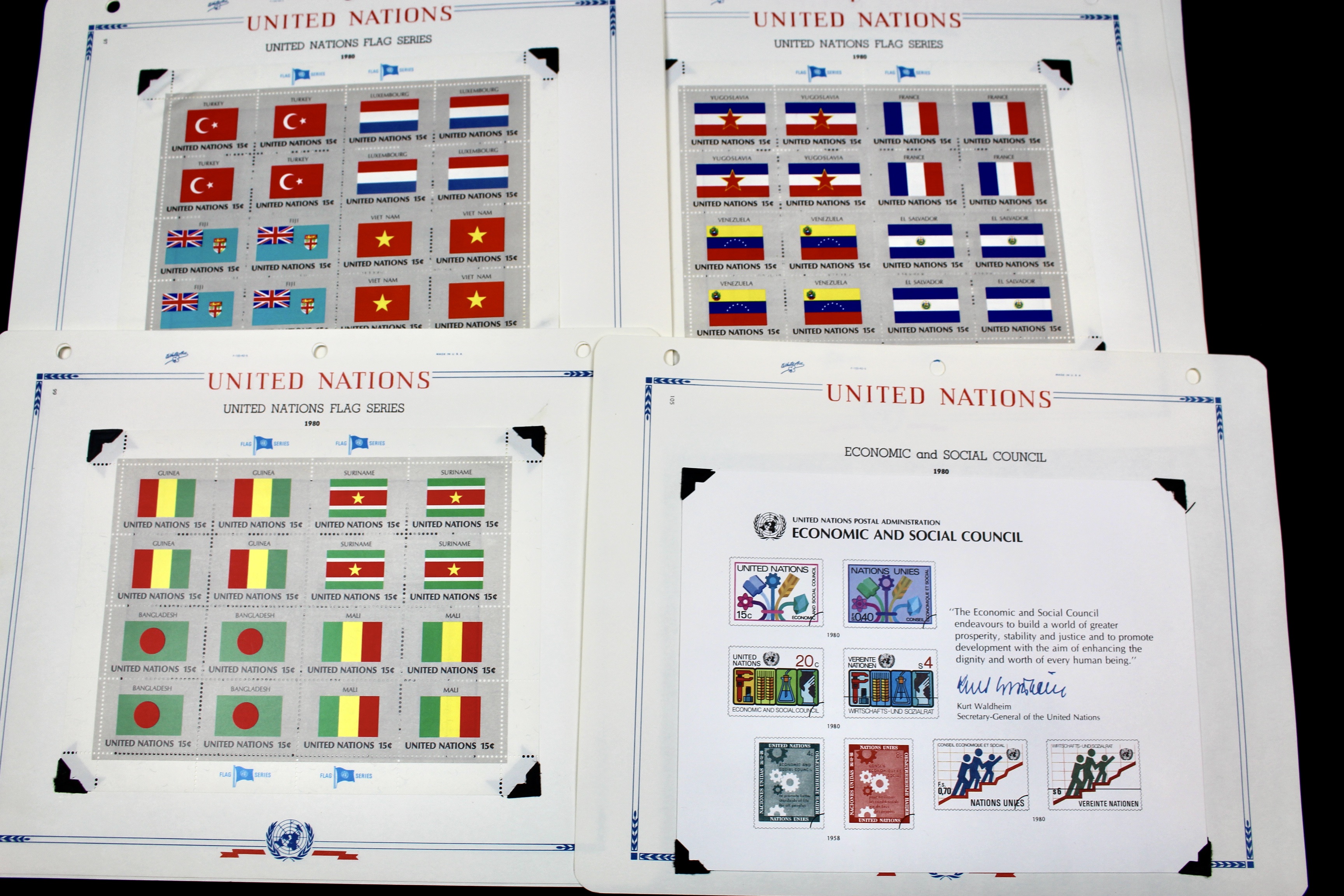United Nations Postage Stamps, 1950s to 1990s