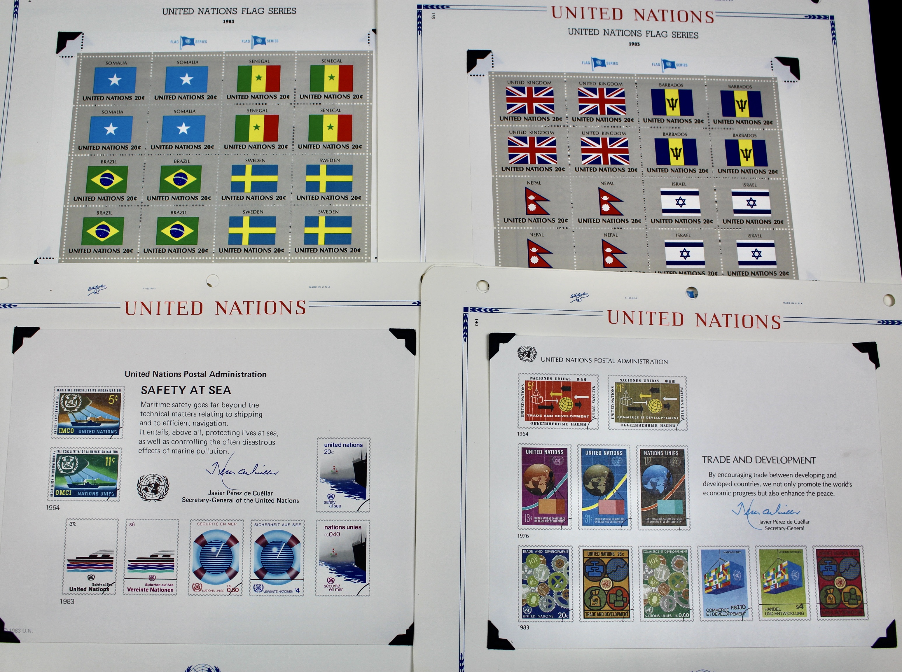 United Nations Postage Stamps, 1950s to 1990s