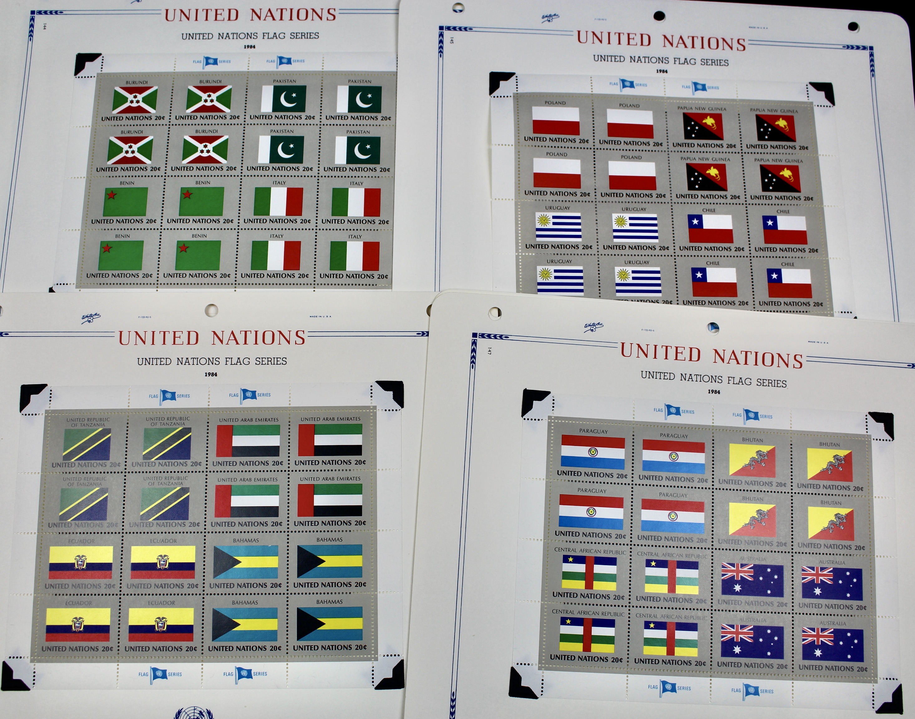 United Nations Postage Stamps, 1950s to 1990s