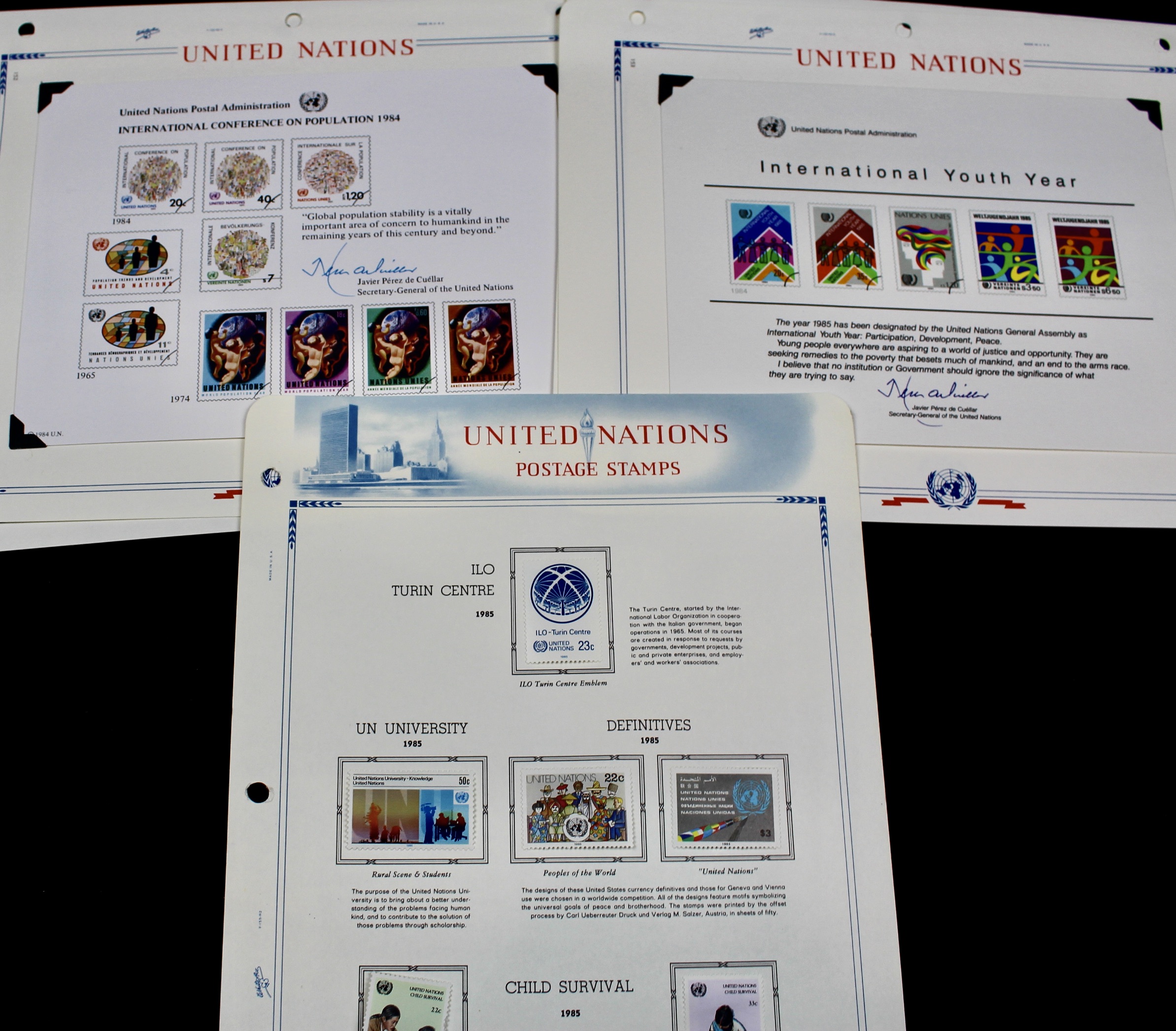 United Nations Postage Stamps, 1950s to 1990s