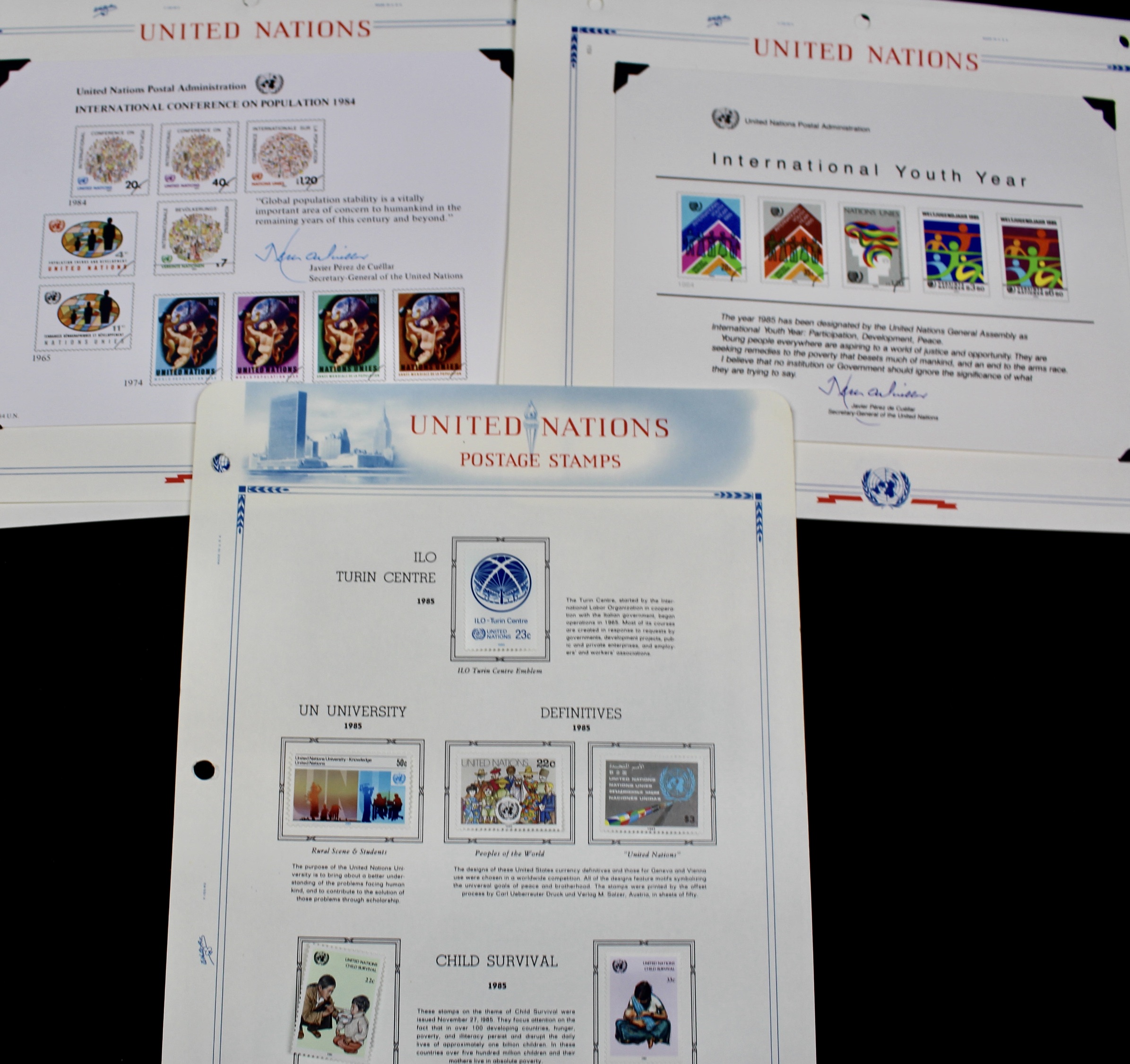 United Nations Postage Stamps, 1950s to 1990s