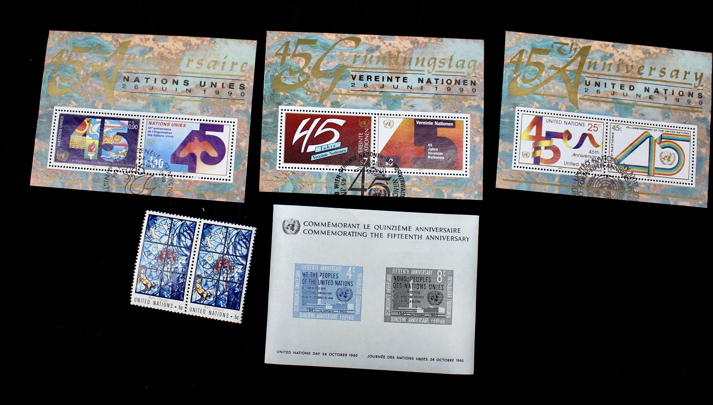 United Nations Postage Stamps, 1950s to 1990s