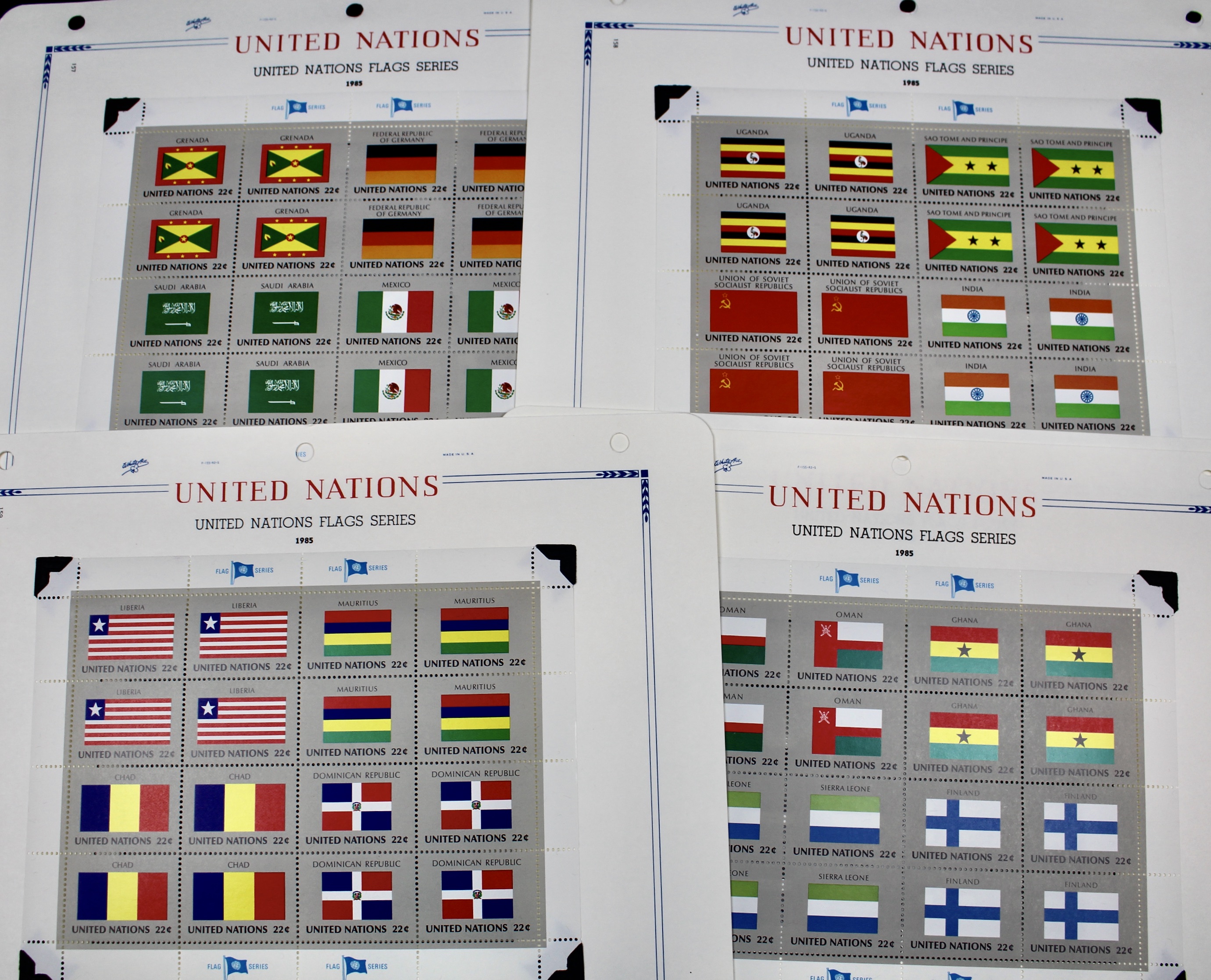 United Nations Postage Stamps, 1950s to 1990s