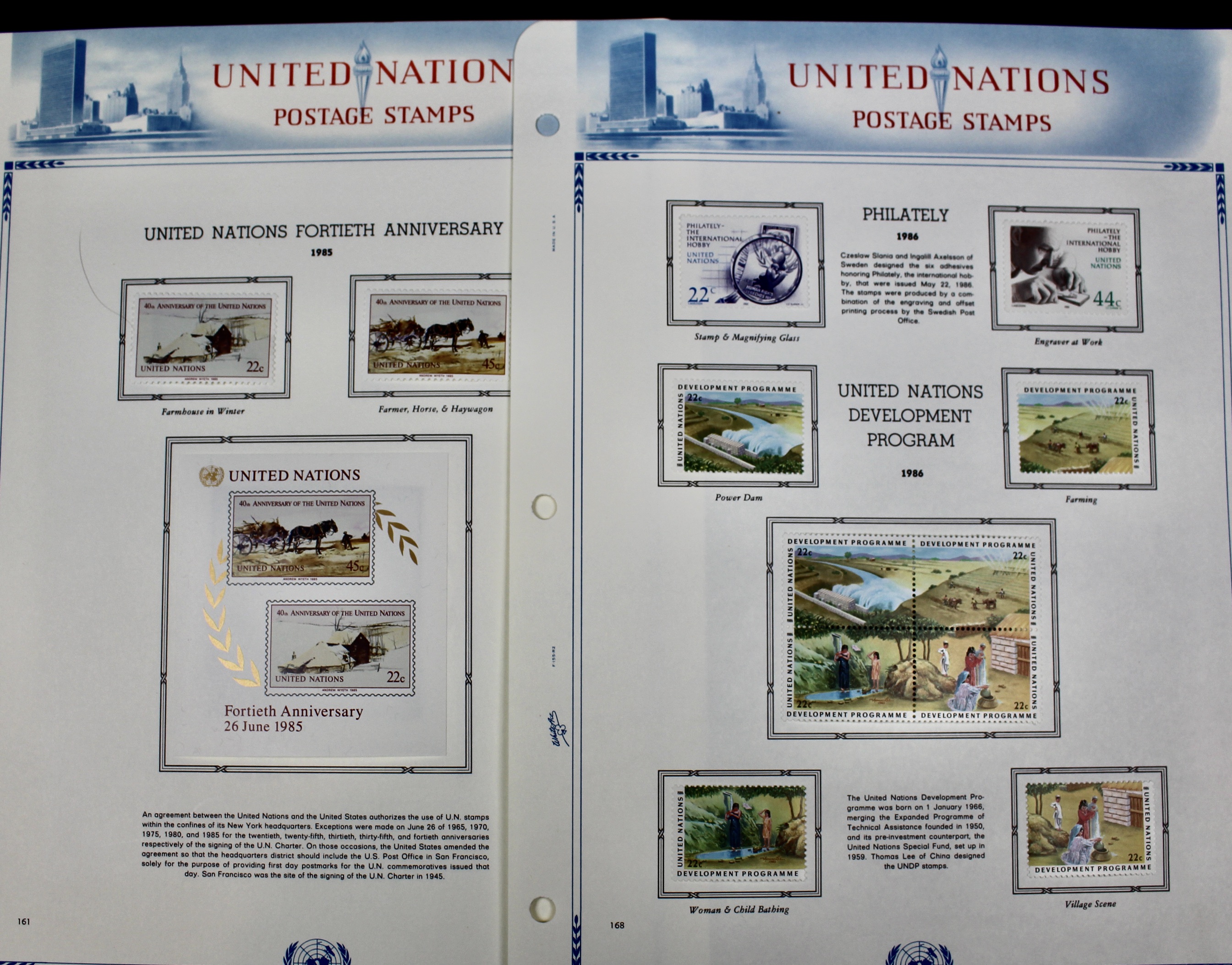 United Nations Postage Stamps, 1950s to 1990s