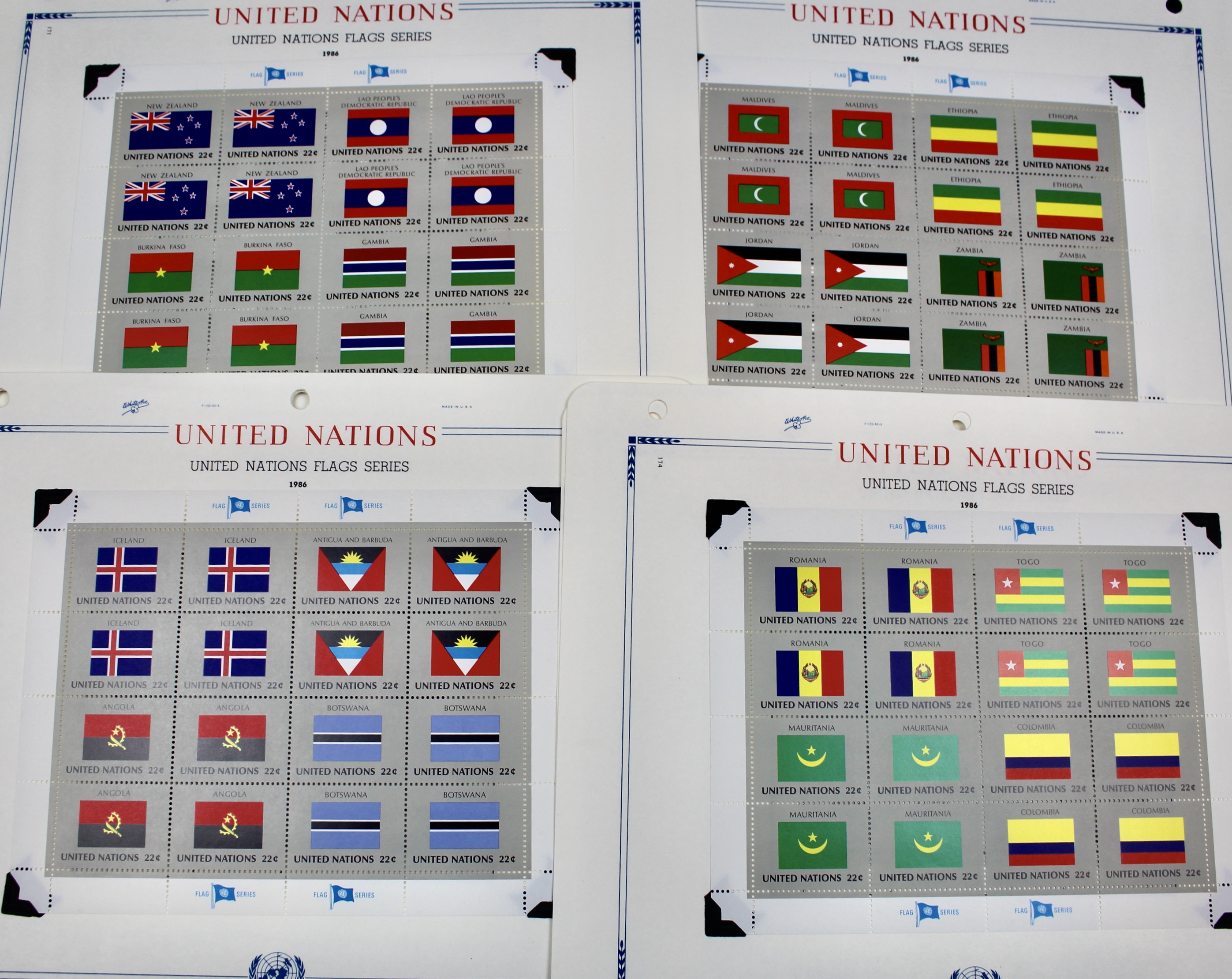 United Nations Postage Stamps, 1950s to 1990s