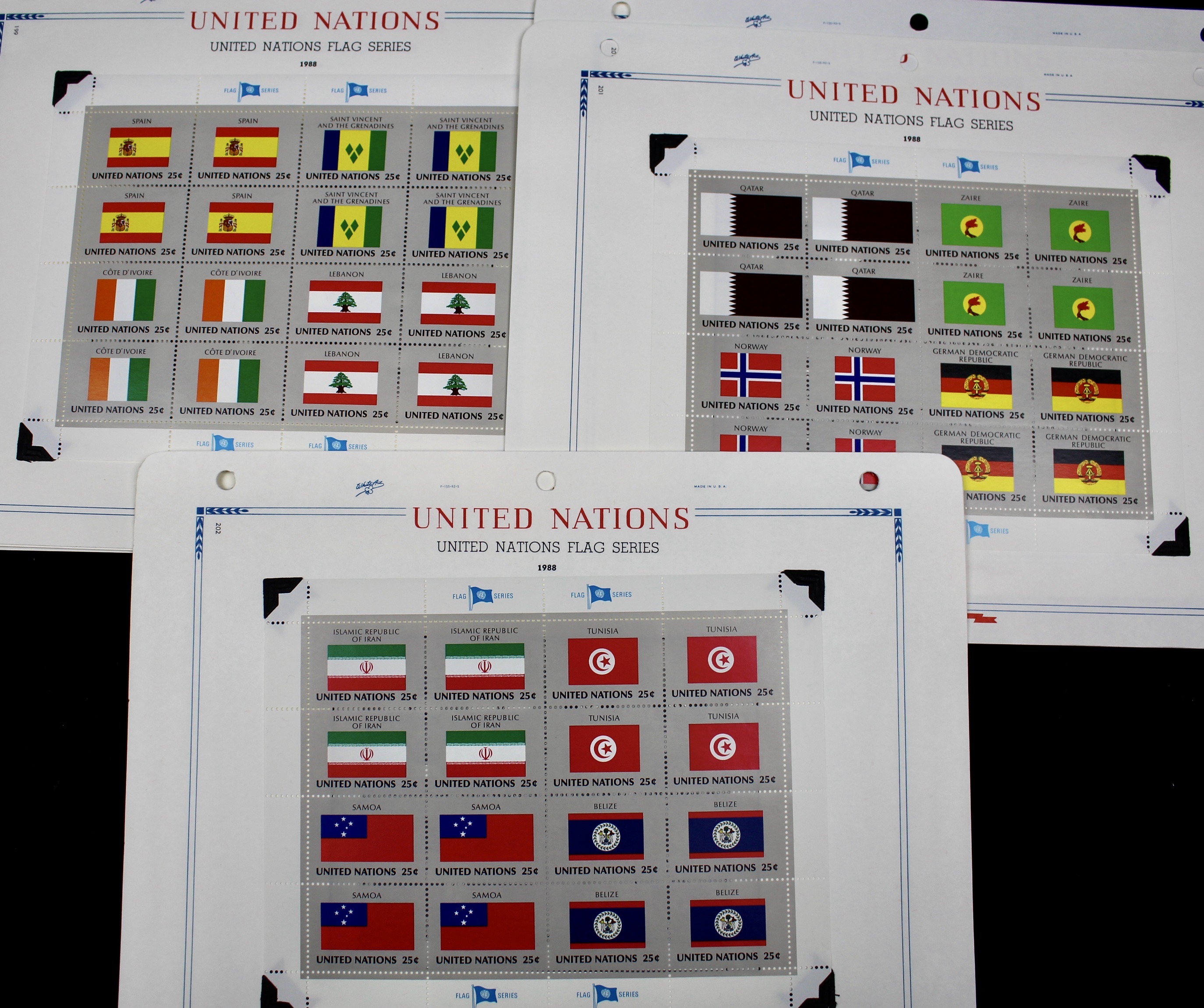 United Nations Postage Stamps, 1950s to 1990s