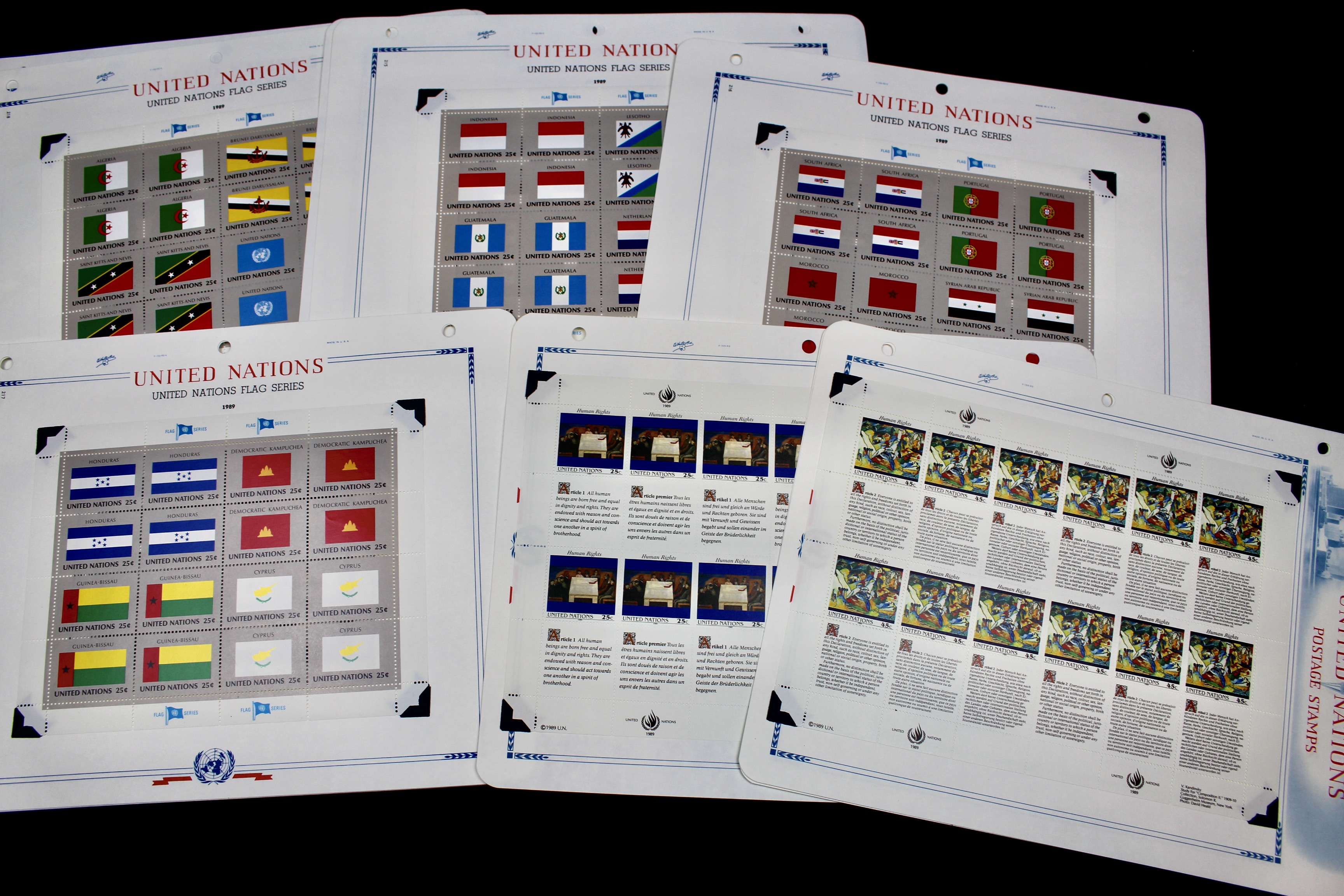 United Nations Postage Stamps, 1950s to 1990s