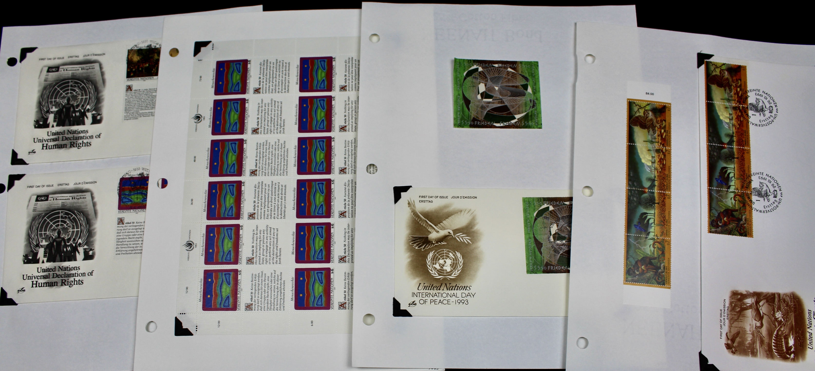 United Nations Postage Stamps, 1950s to 1990s