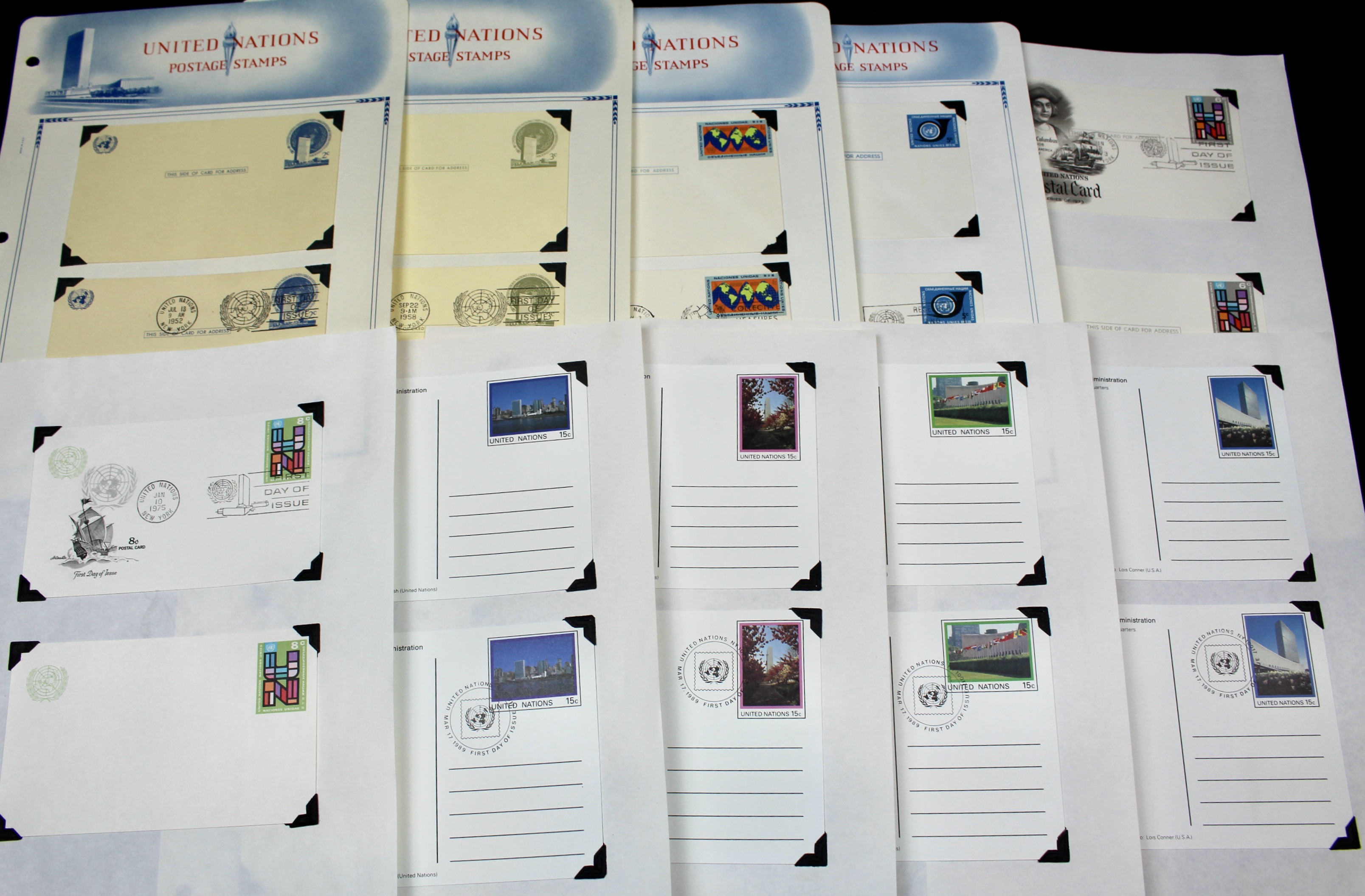 United Nations Postage Stamps, 1950s to 1990s