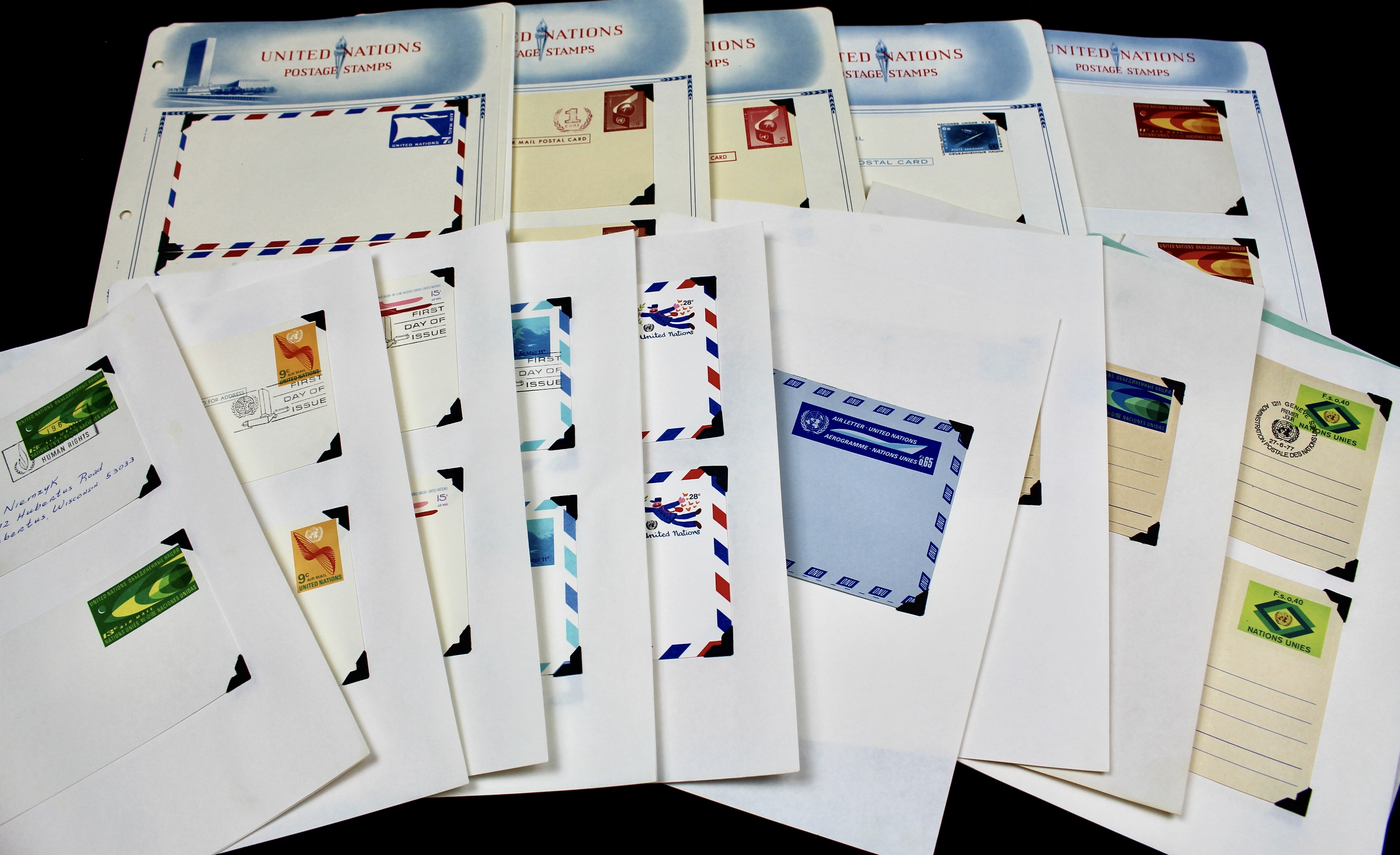 United Nations Postage Stamps, 1950s to 1990s